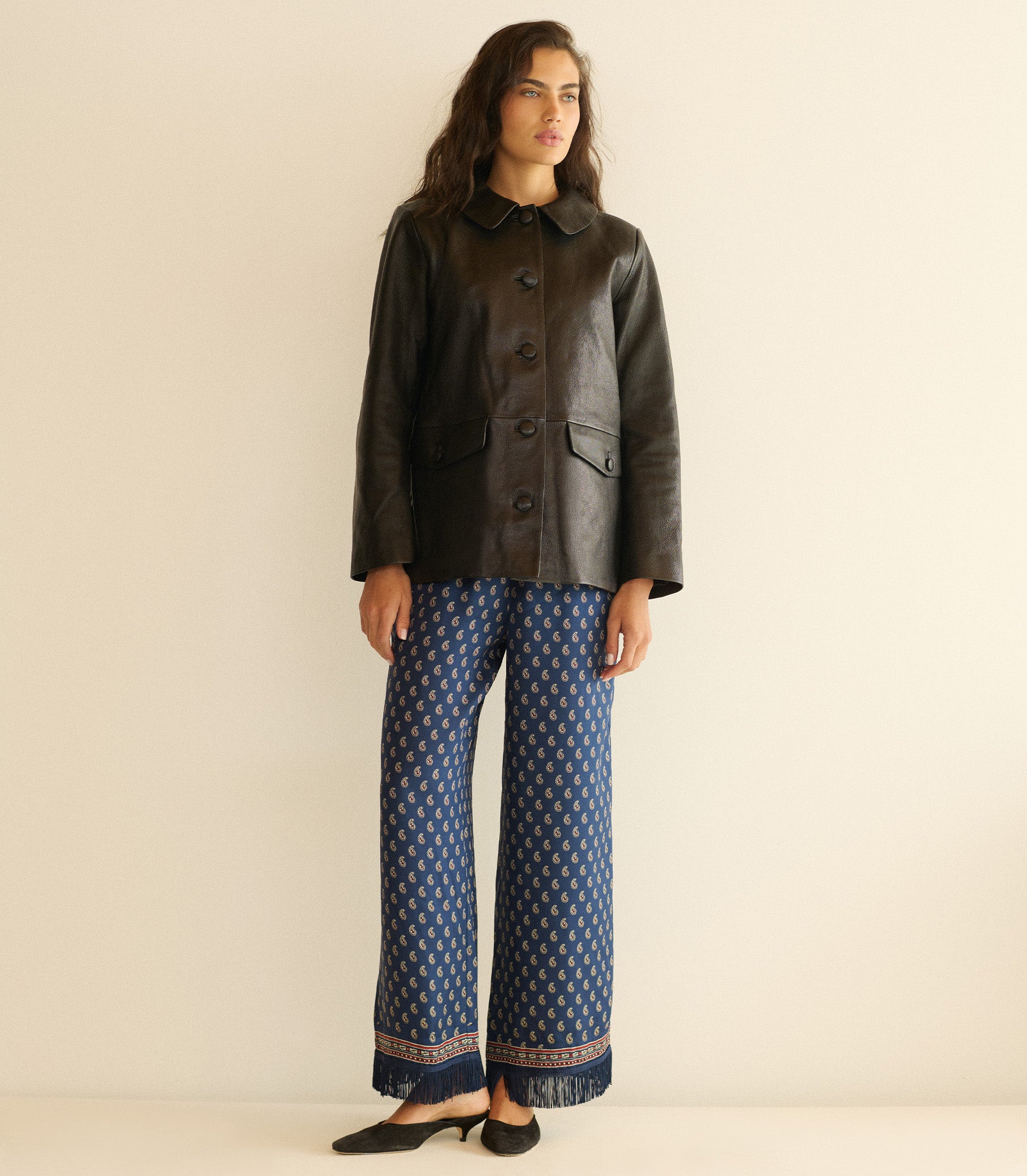 Lavon Fringe Pant - Bleu Taormina Paisley | DÔEN