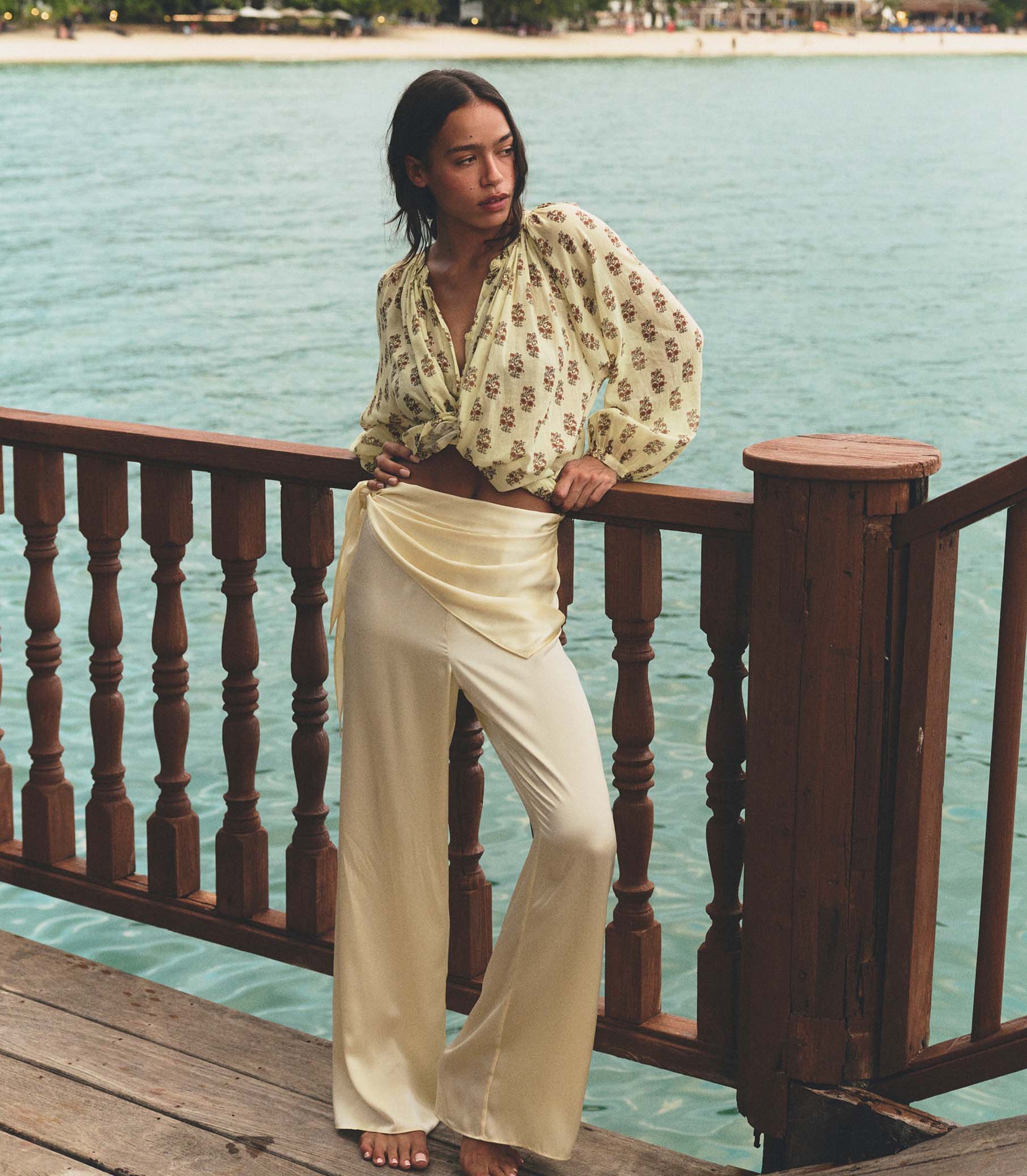 LAVON SCARF PANT -- VANILLA view 3
