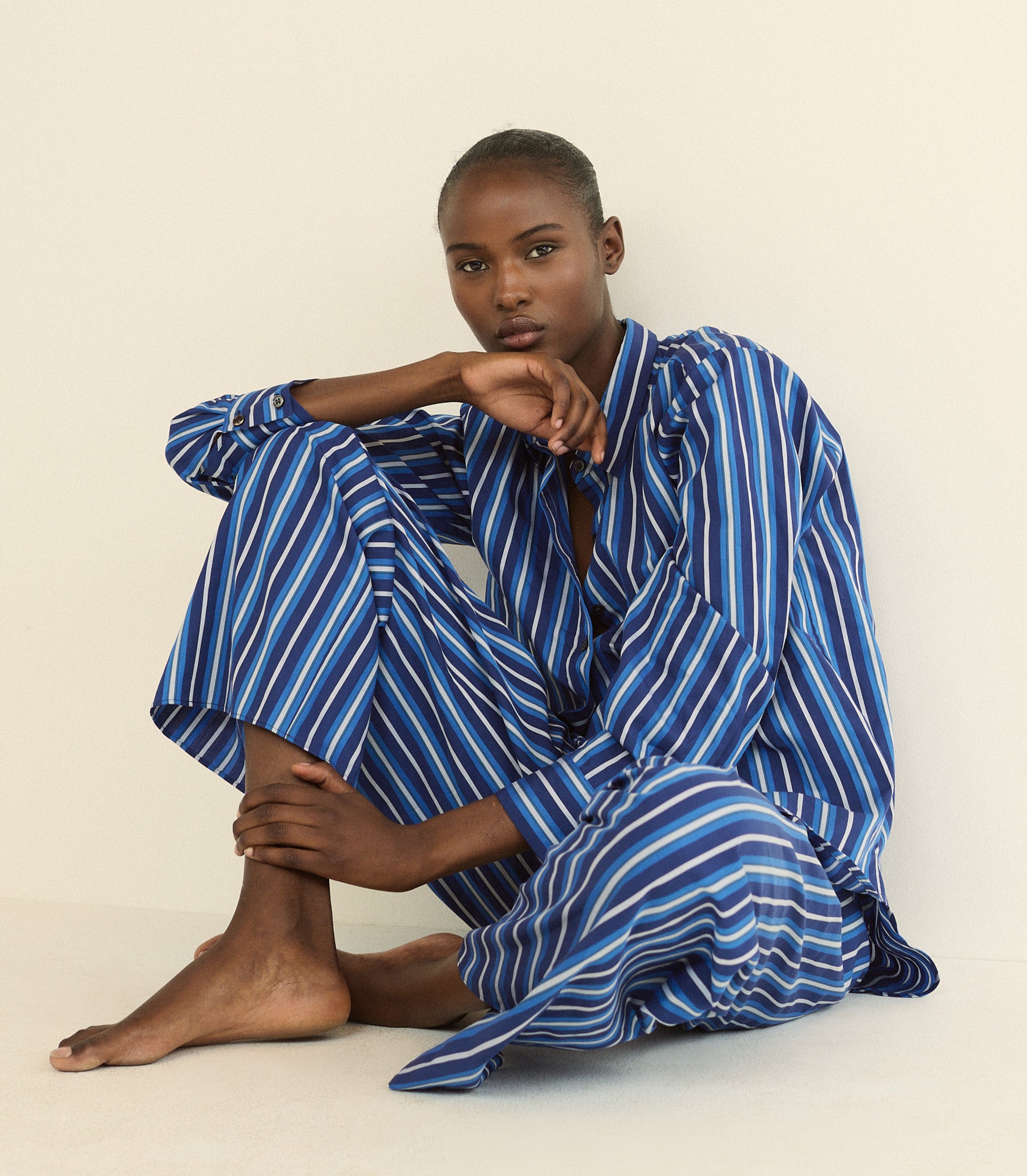 LAVONA DRAWSTRING PANT -- MARCEAU STRIPE view 4
