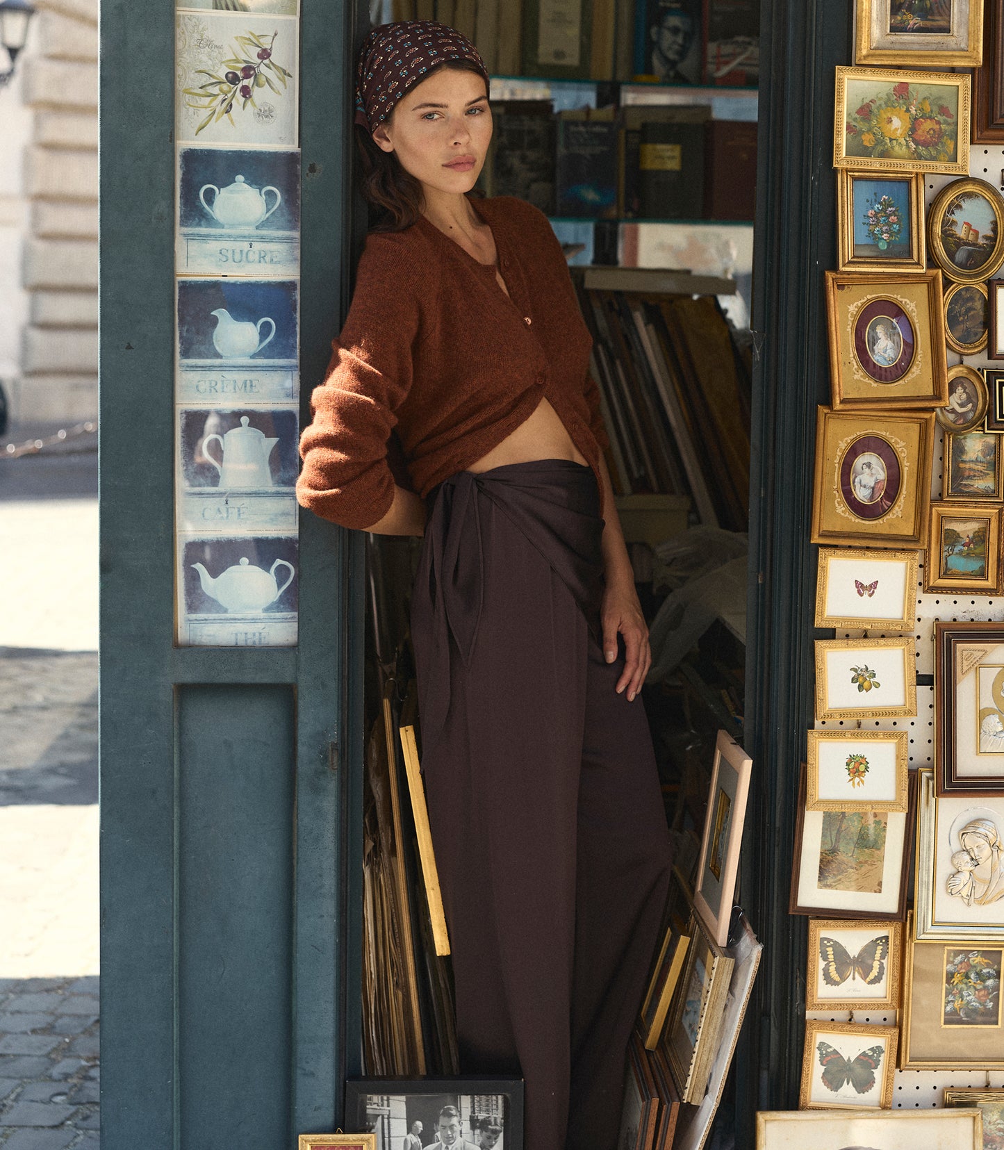 LAVONA SCARF PANT -- EQUESTRIAN BROWN