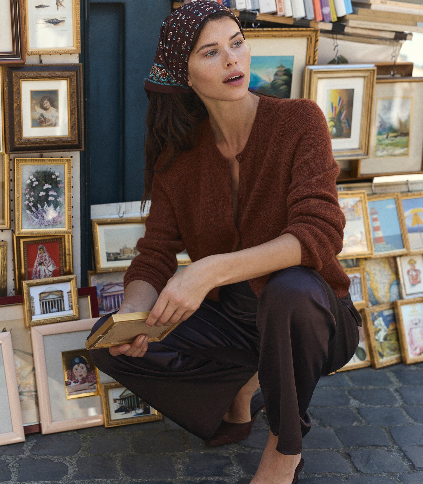 LAVONA SCARF PANT -- EQUESTRIAN BROWN