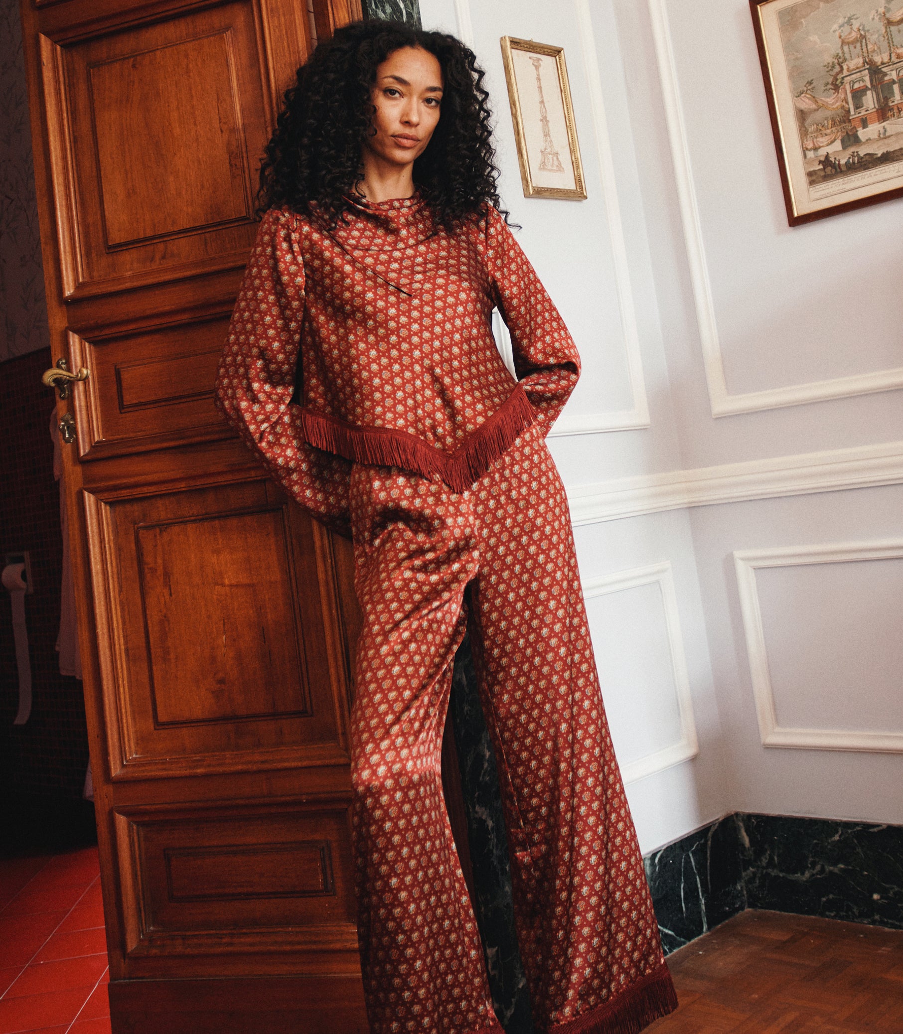LAVON FRINGE PANT -- SAN SEBASTIAN FOULARD view 2
