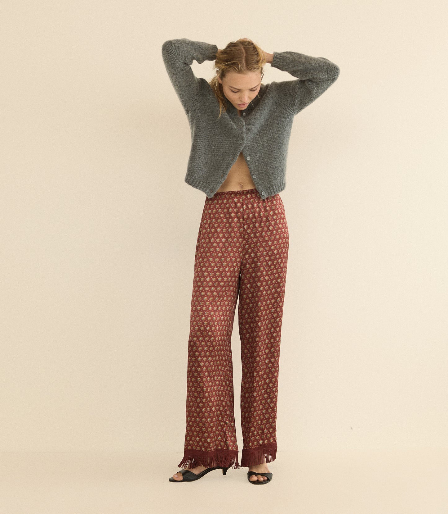 LAVON FRINGE PANT -- SAN SEBASTIAN FOULARD