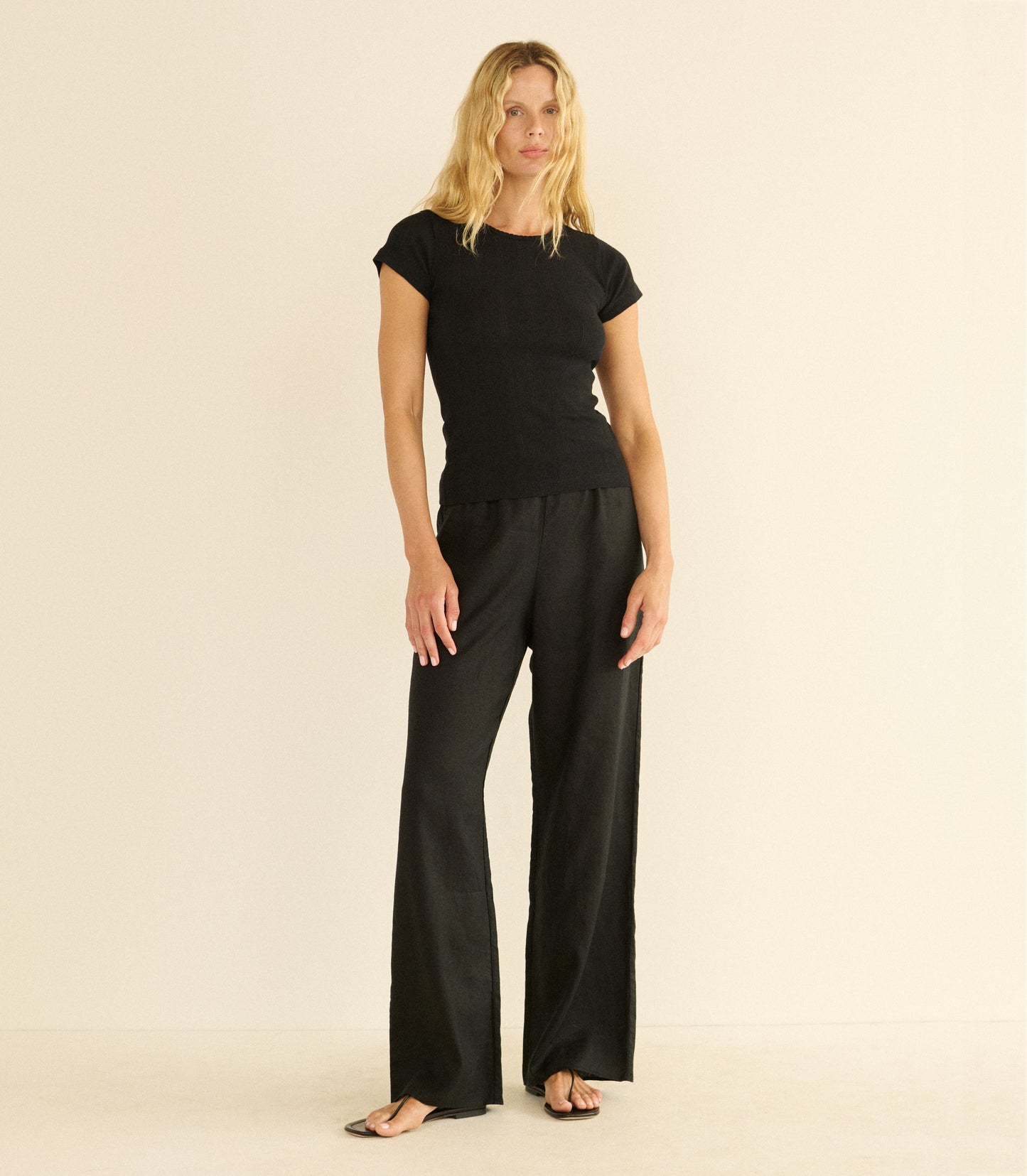 LAVON LINEN PANT -- BLACK