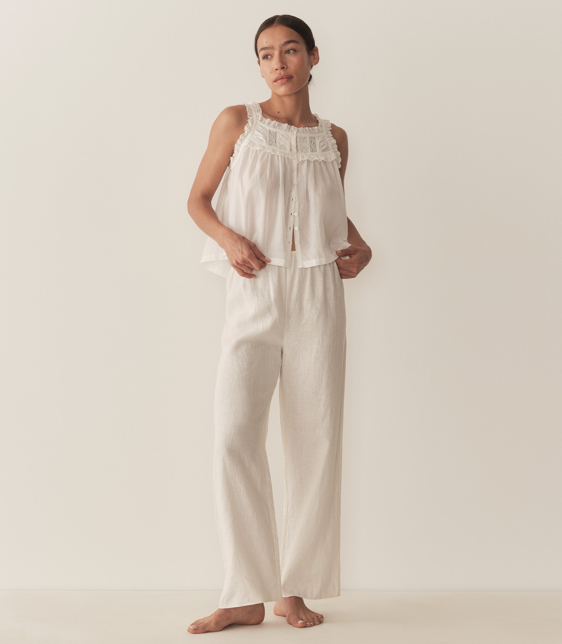 LAVON LINEN PANT -- SALT view 3