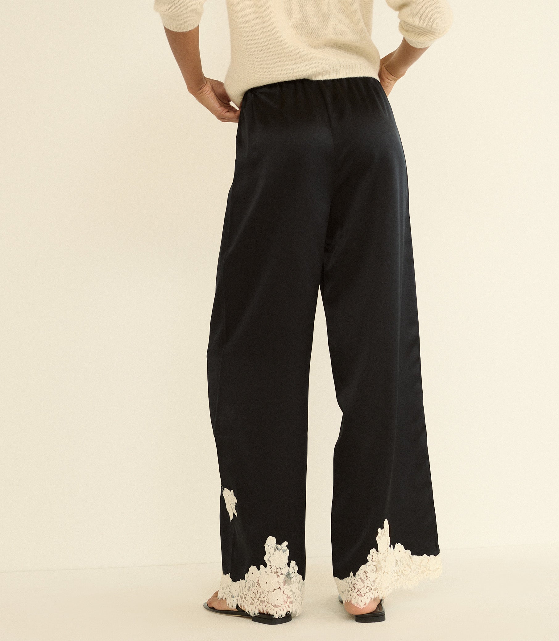 LAVON PANT -- BLACK WITH CANDLELIGHT LACE view 6
