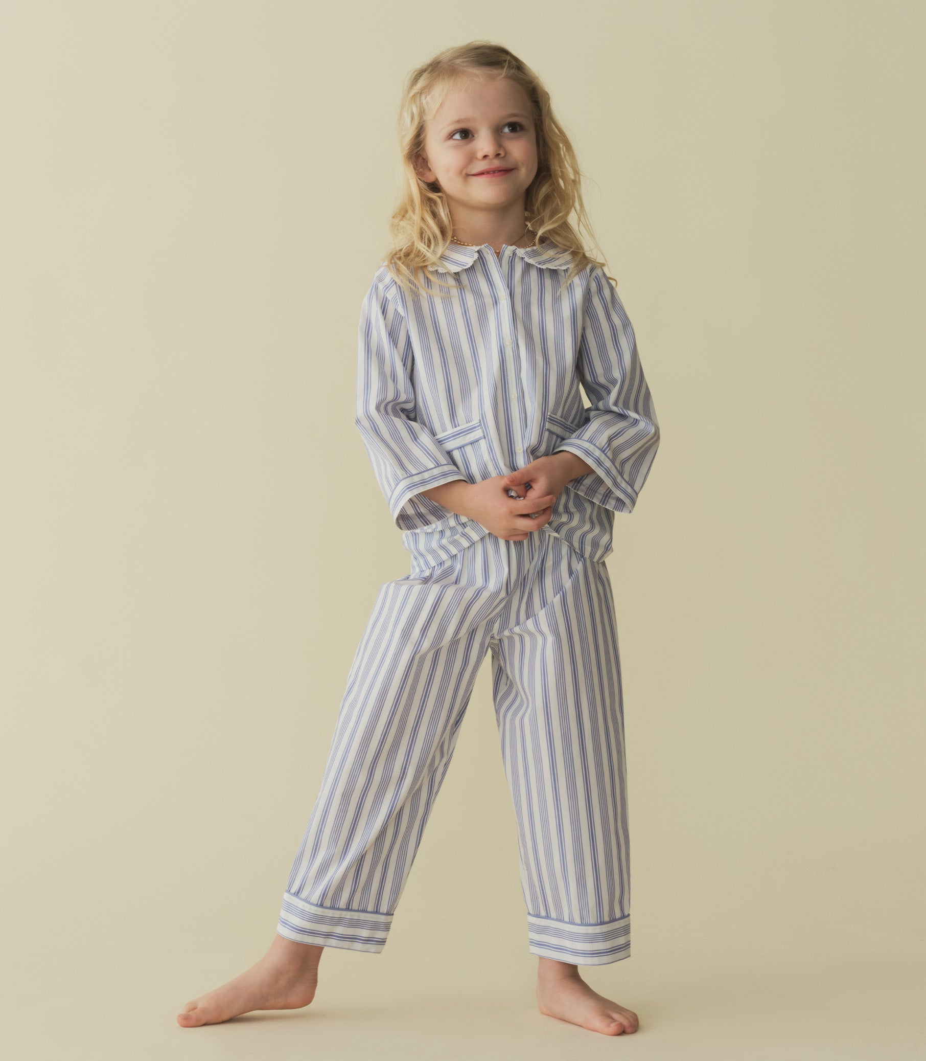 LEAF PLAYSUIT -- INDIGO SORRENTO STRIPE view 1