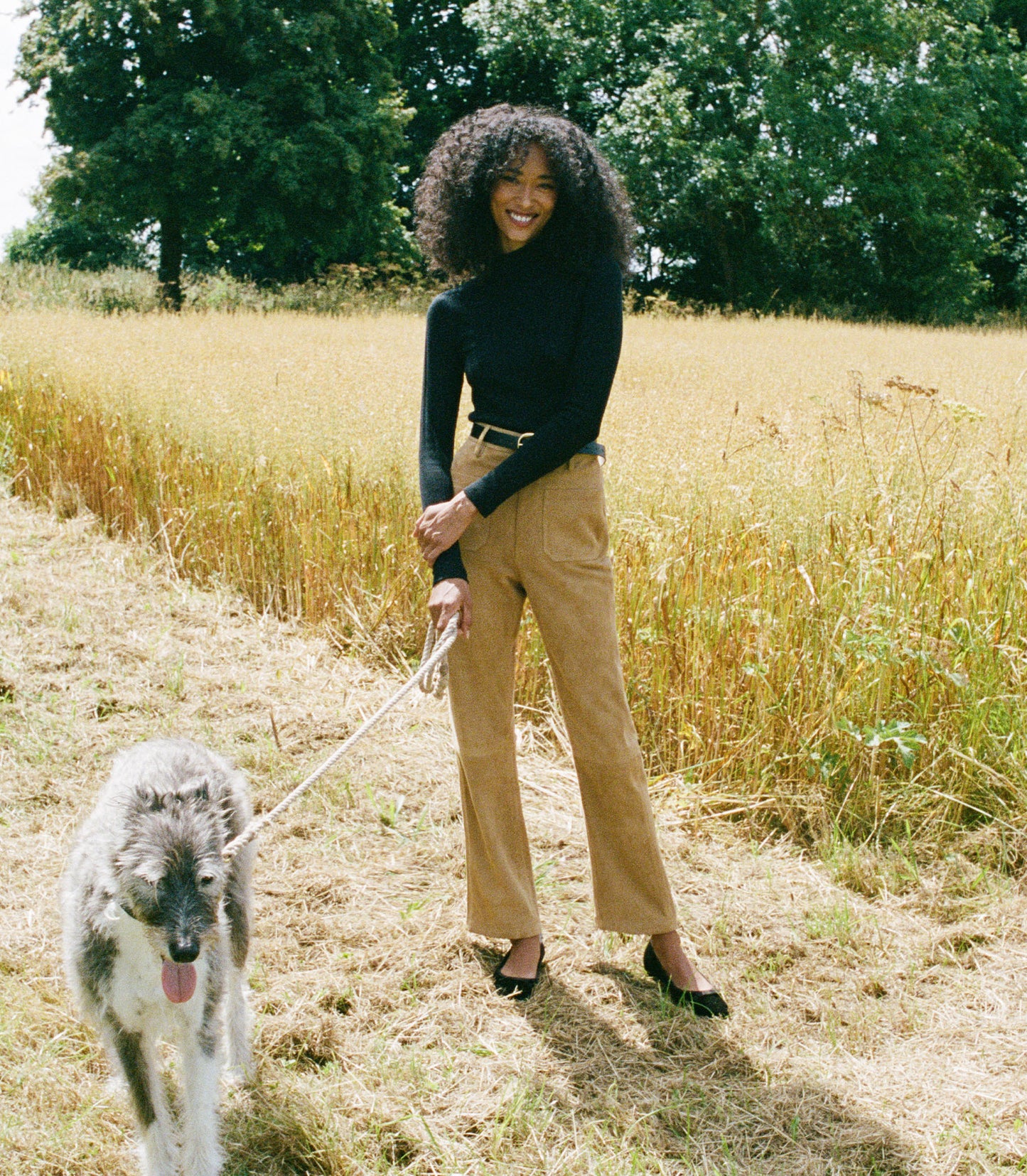 LEAH SUEDE PANT -- STAG