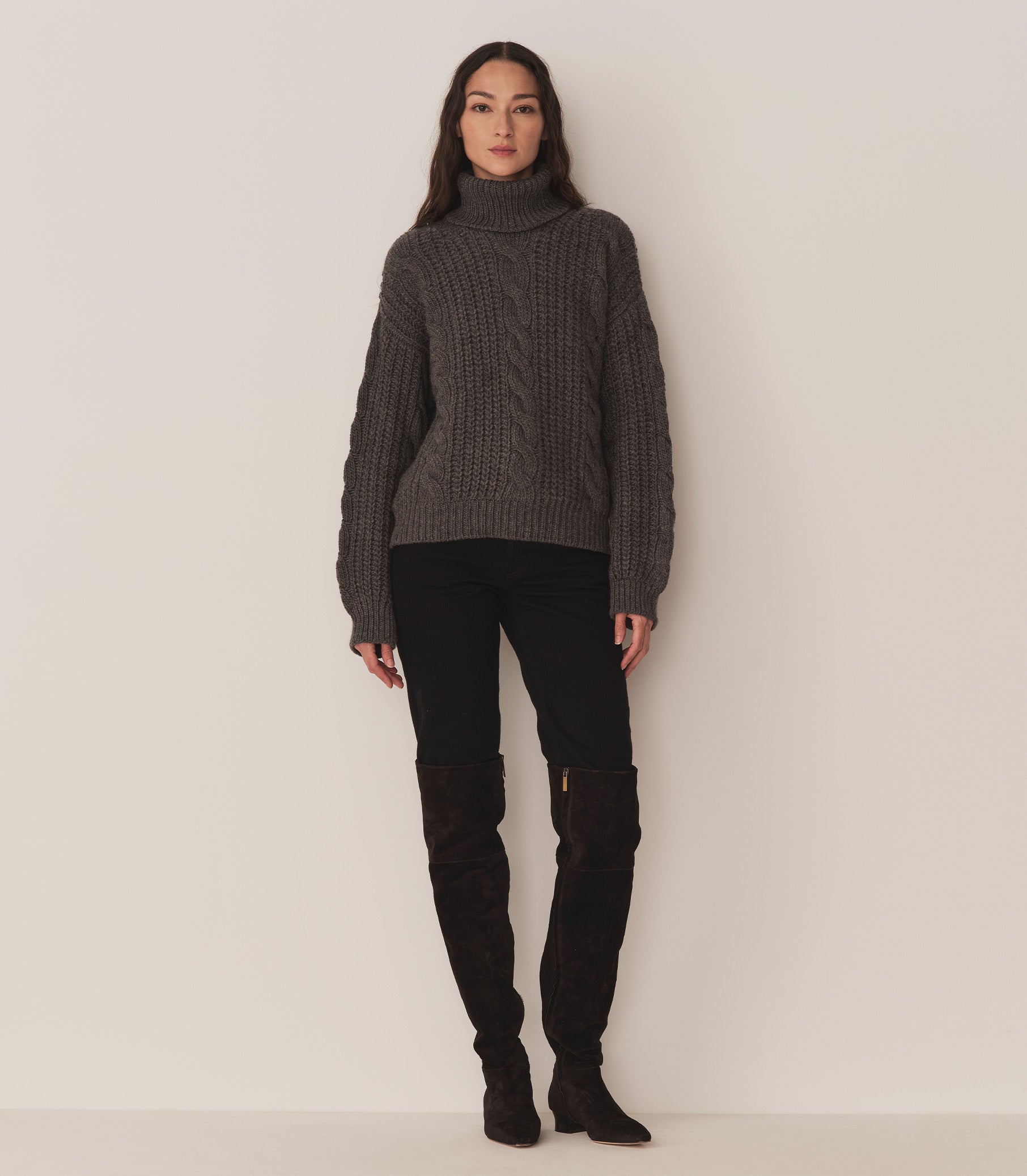 LEIGHTON SWEATER -- DARK GREY view 4