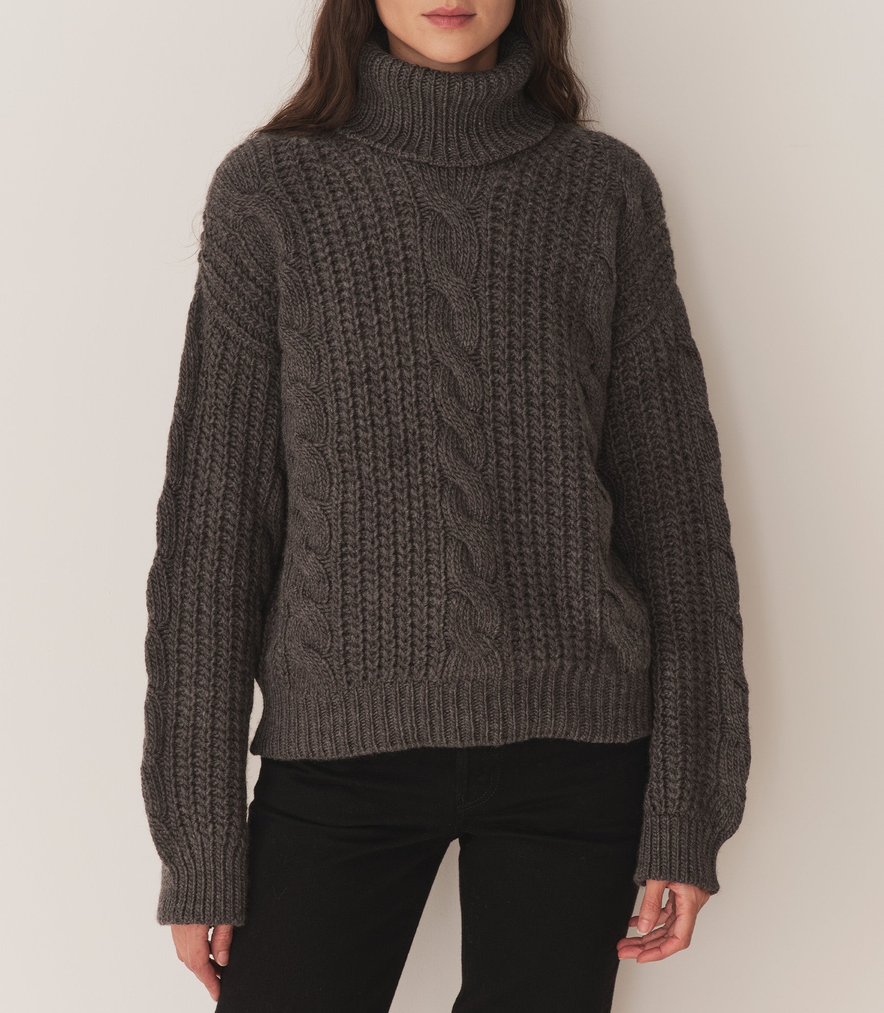 LEIGHTON SWEATER -- DARK GREY view 2