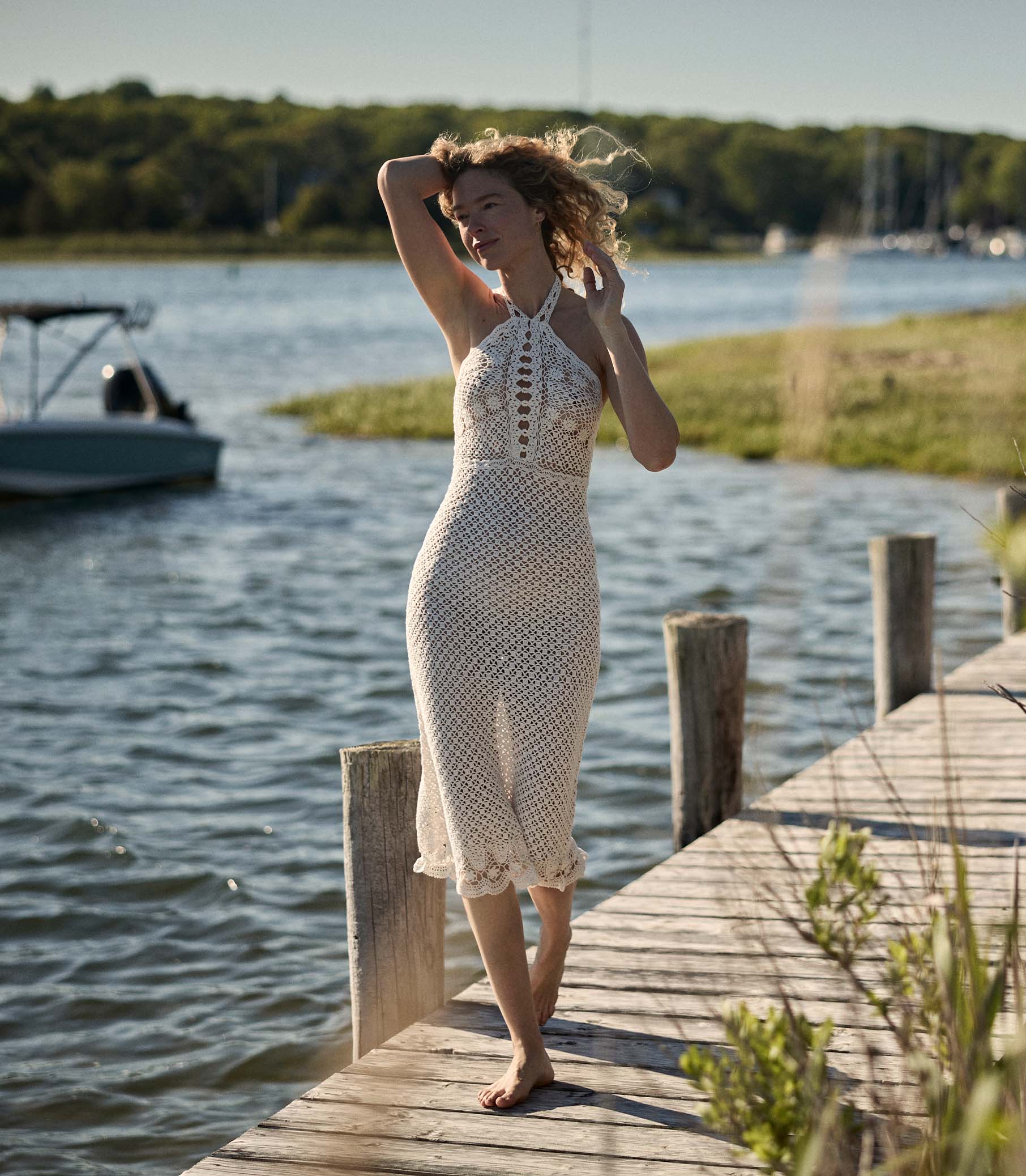LIANE DRESS -- PEARL view 1