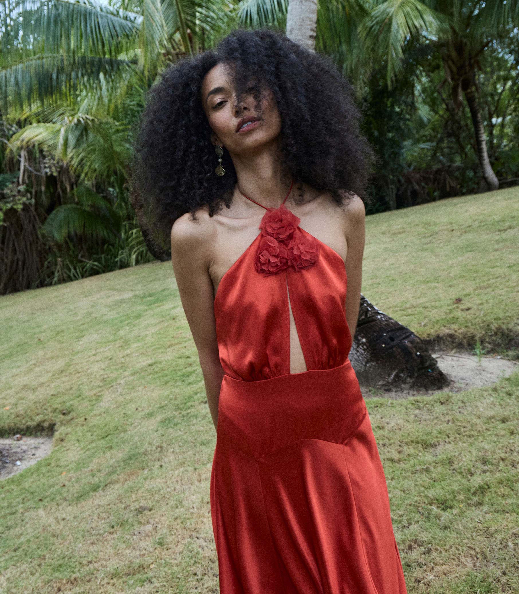 LILAIA DRESS -- FIERY CORAL view 3