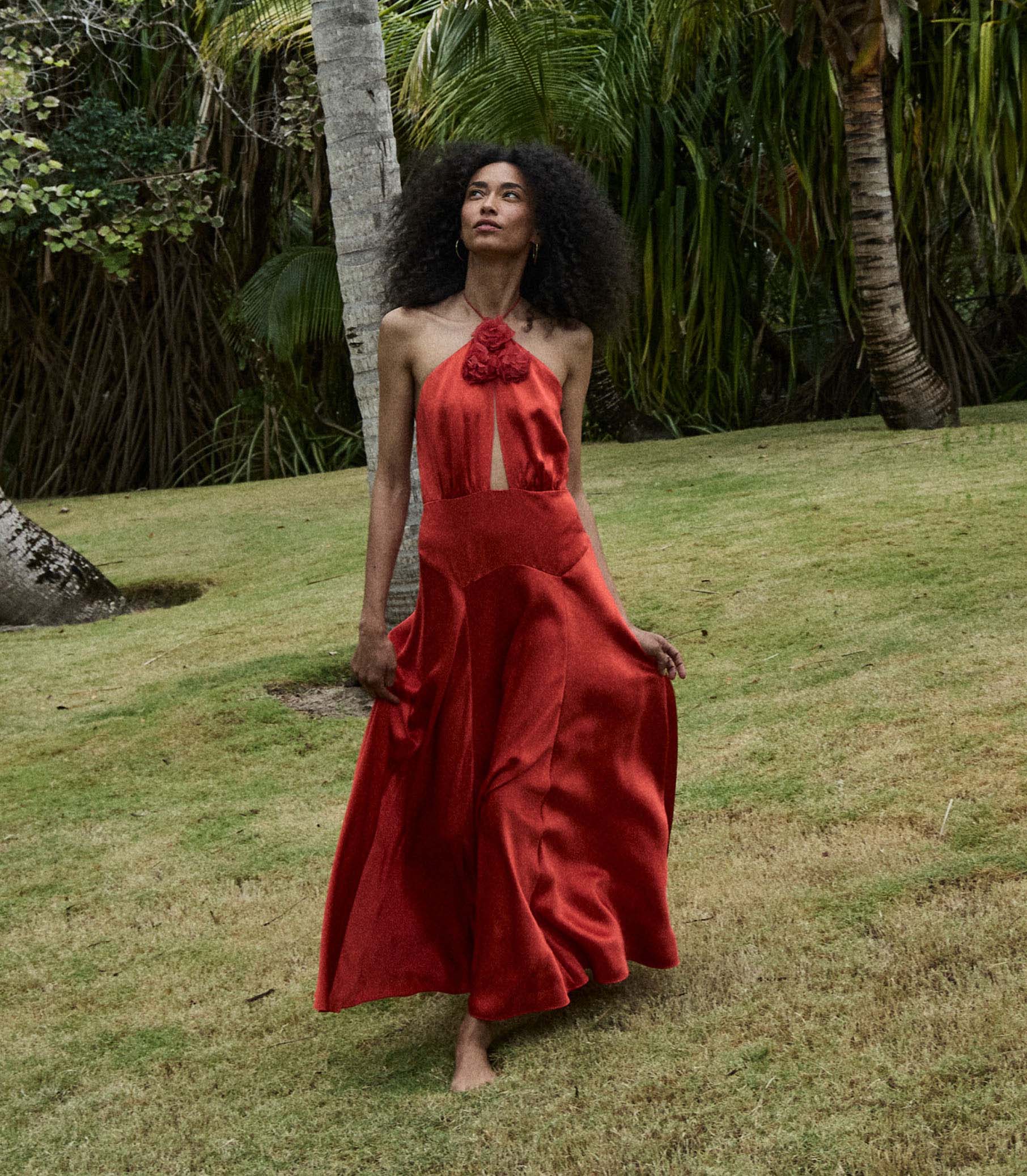 LILAIA DRESS -- FIERY CORAL view 2