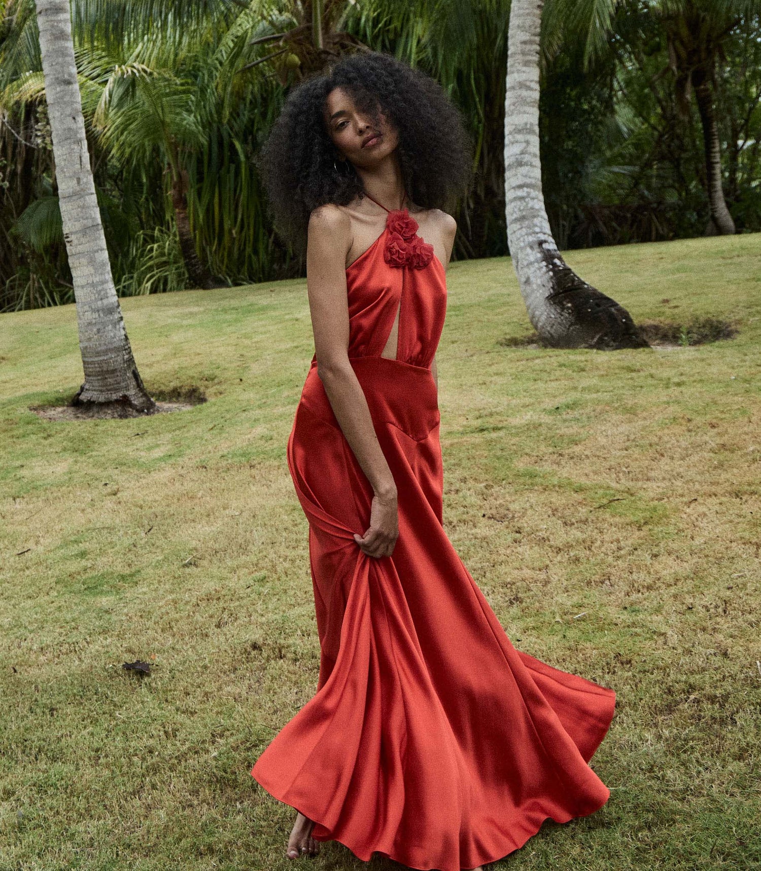 LILAIA DRESS -- FIERY CORAL