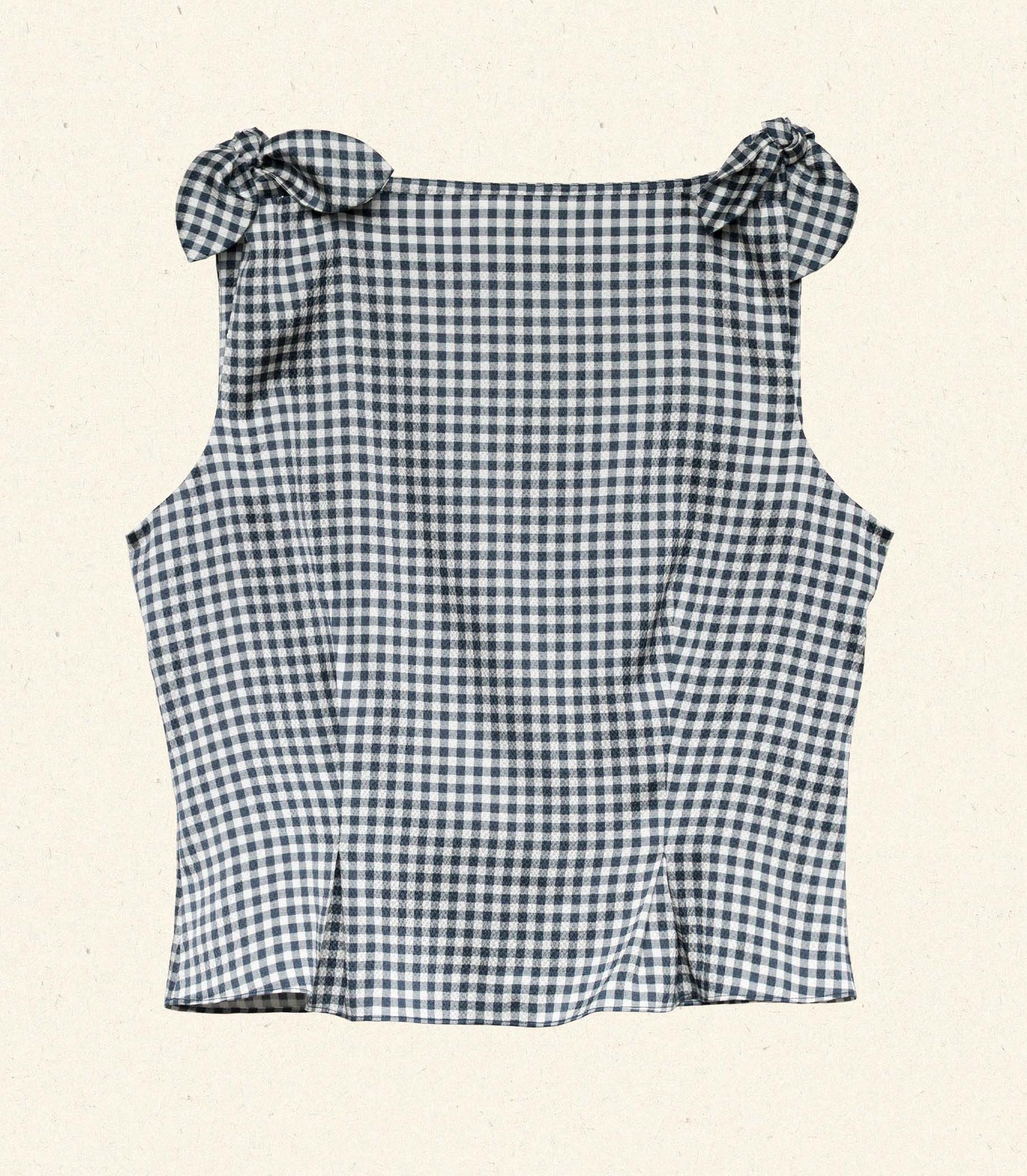 HMD -- LIRIEL TOP -- NAVY VALENCIA GINGHAM