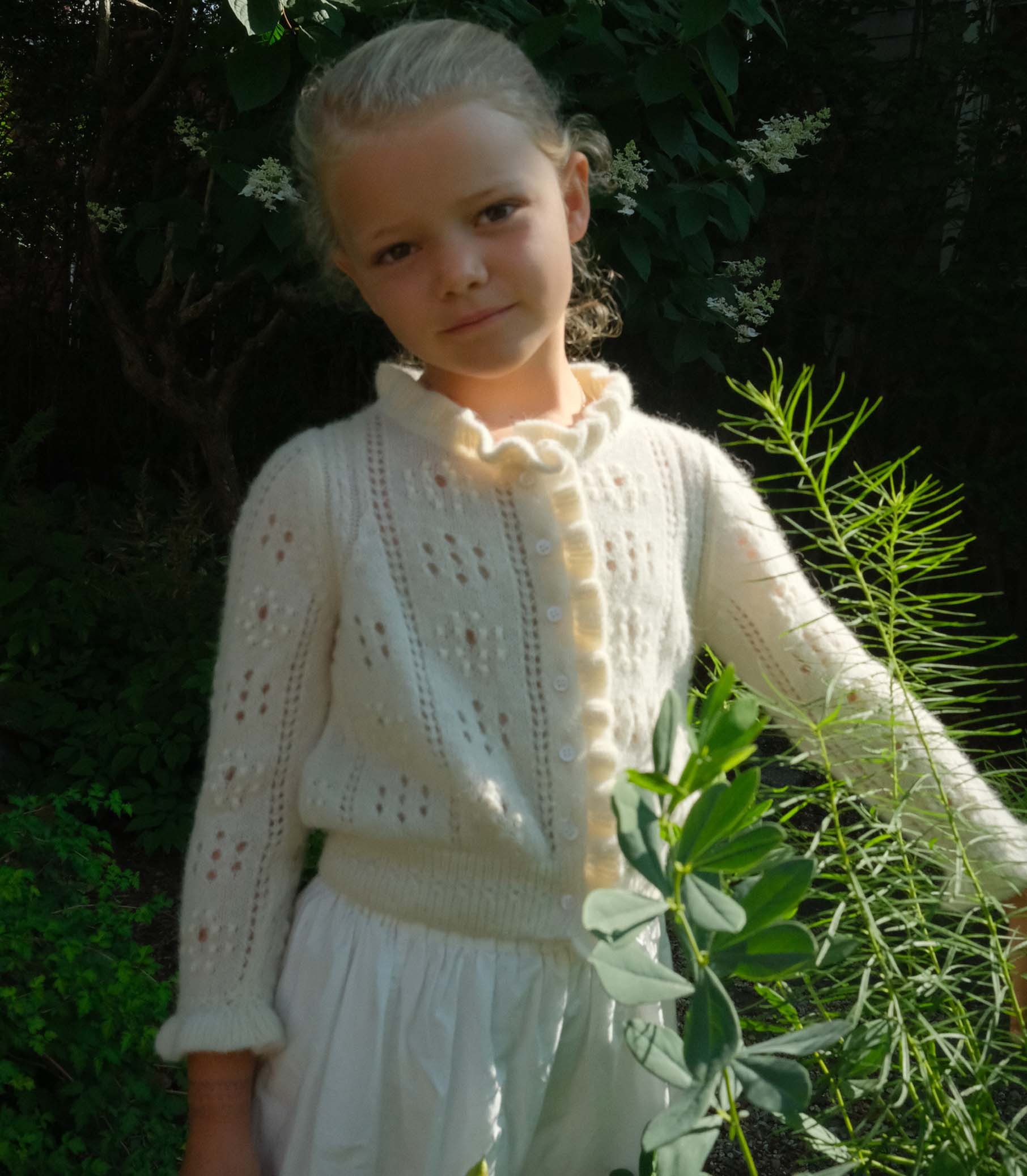 LITTLE CLAUDIE CARDIGAN -- IVORY view 4