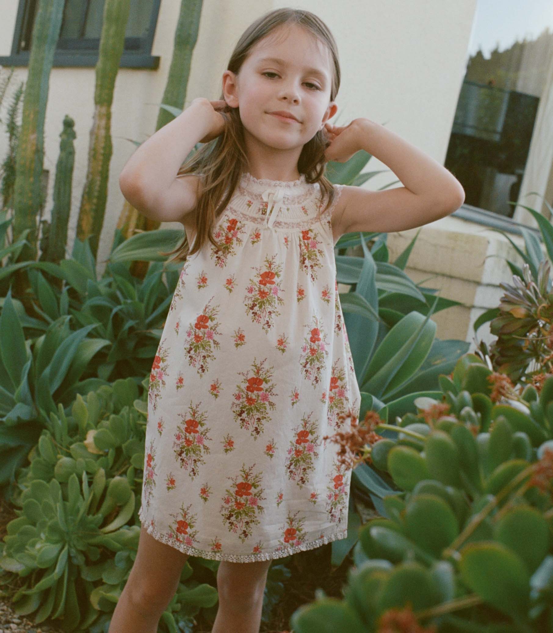 LITTLE DANSES DRESS -- ROSE PETIT BOUQUET DE CHAMONIX