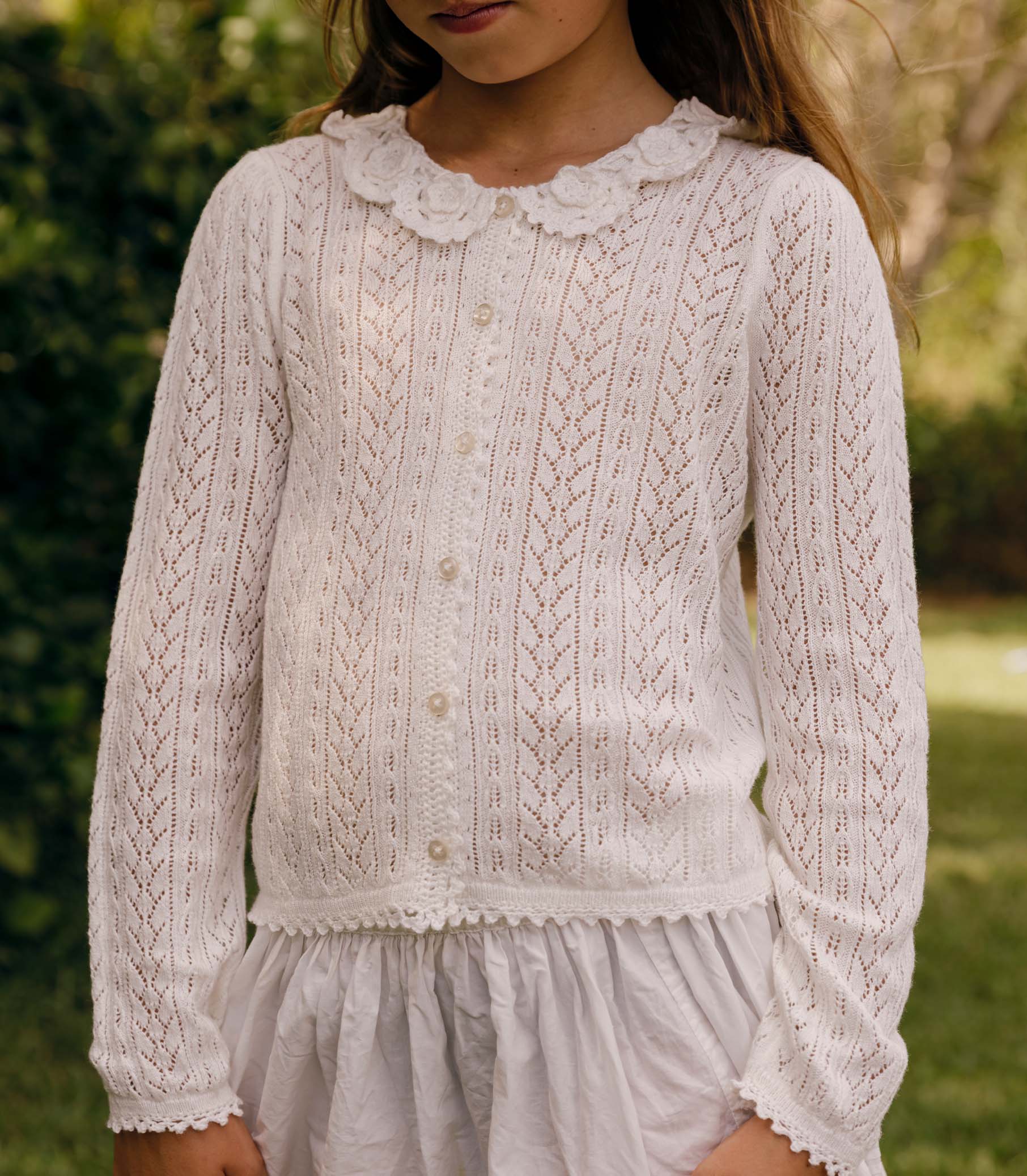 LITTLE MARTINA CARDIGAN -- PALE LILY view 2