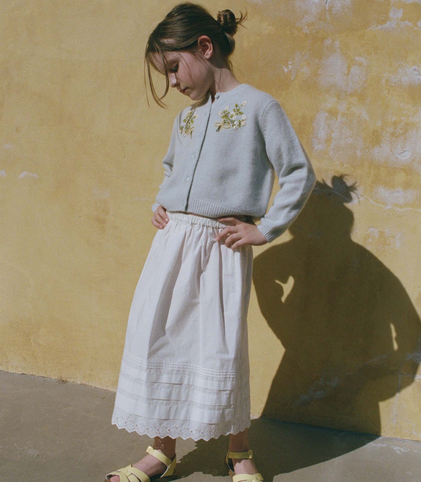 LITTLE SEBASTIANE MIDI SKIRT -- SALT