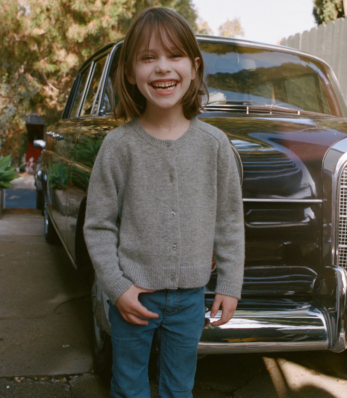 LITTLE VIVELLE CARDIGAN -- PEMBERLEY GREY