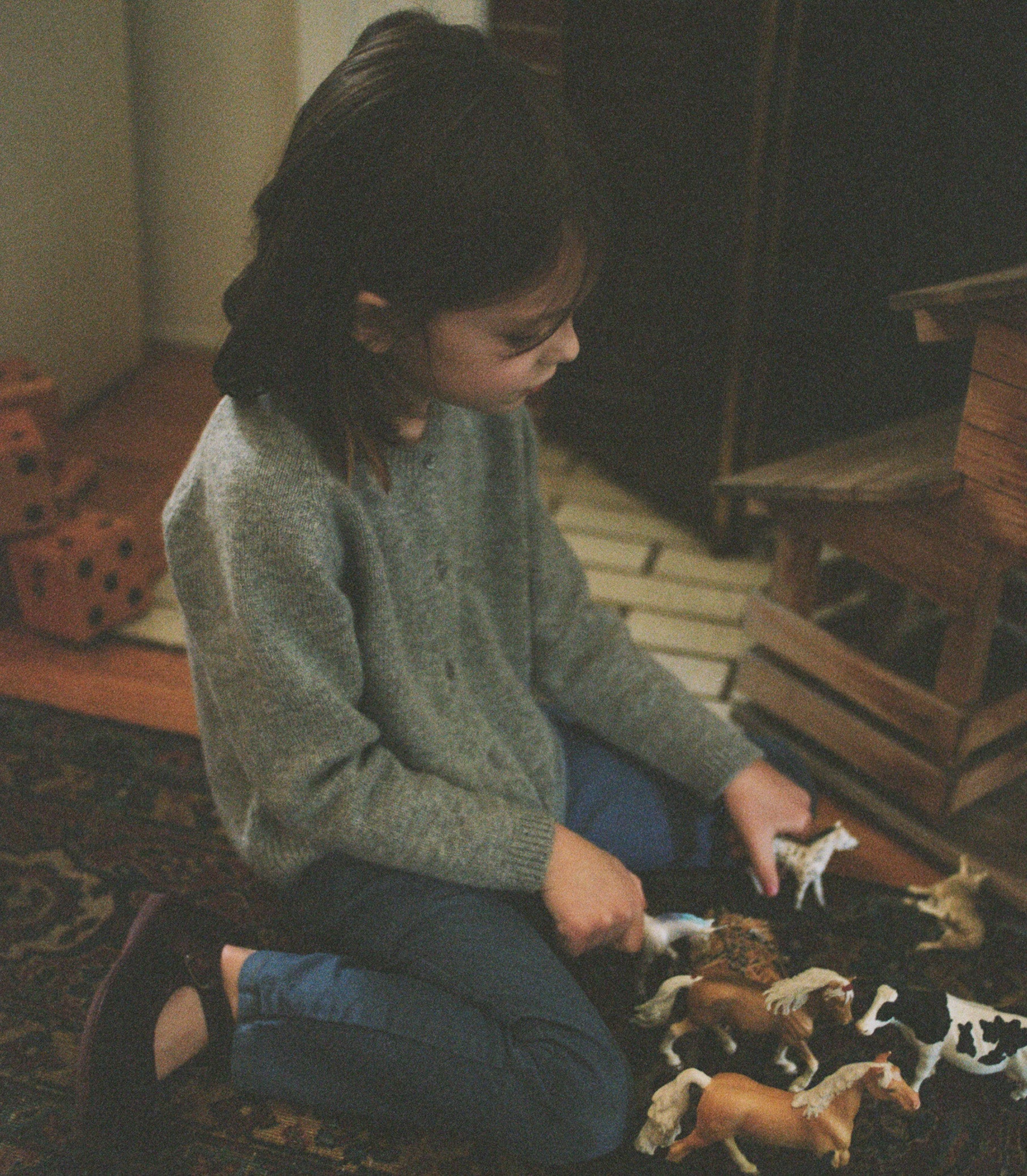 LITTLE VIVELLE CARDIGAN -- PEMBERLEY GREY view 8