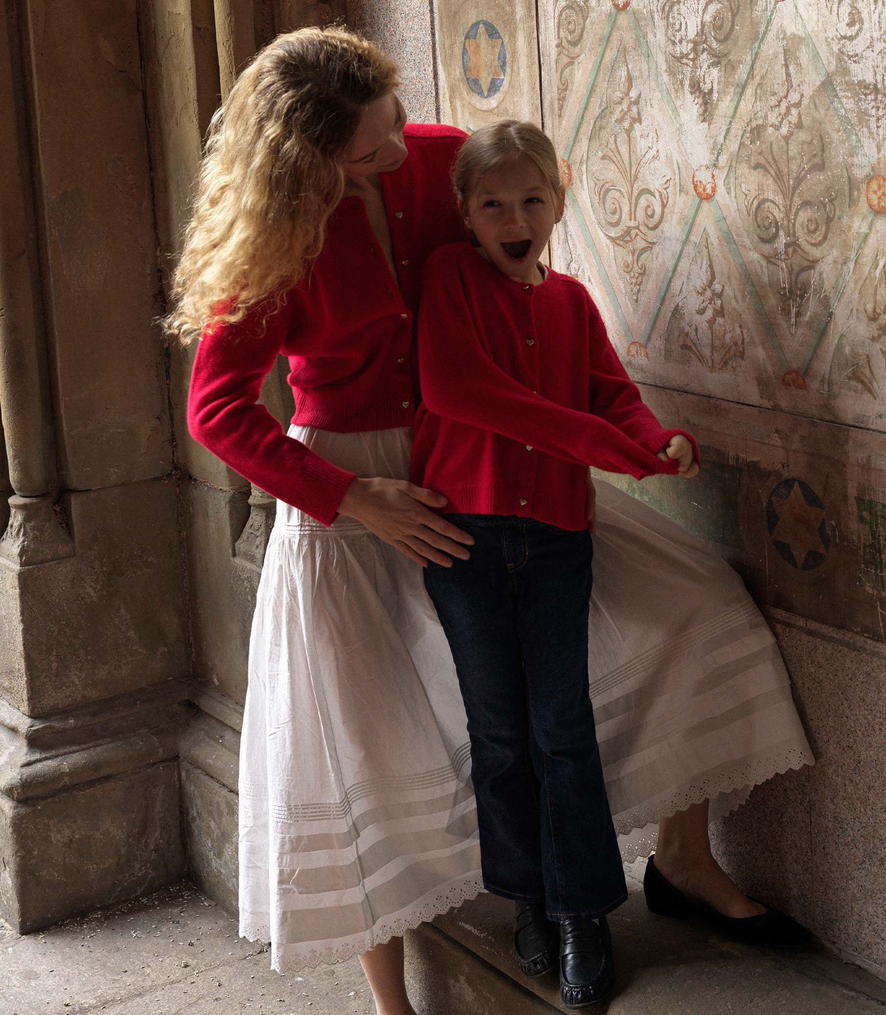 LITTLE VIVELLE CARDIGAN -- SCARLET ROSE view 5