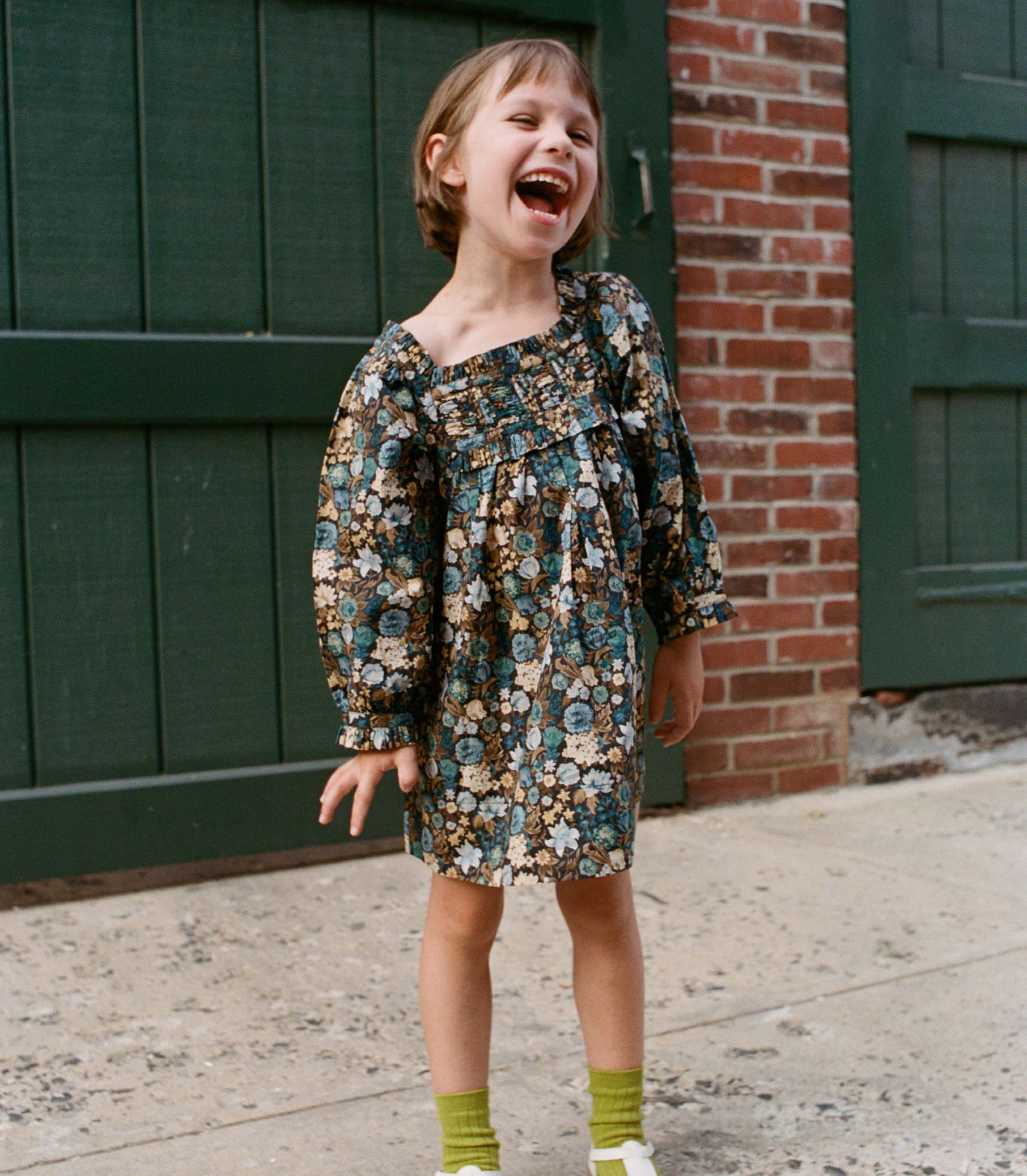 LITTLE ACTON DRESS -- BLEU ARBOR FLORAL view 5