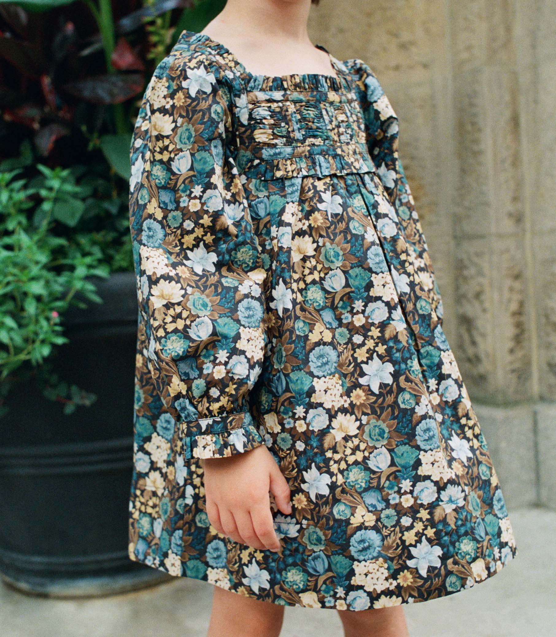LITTLE ACTON DRESS -- BLEU ARBOR FLORAL view 3