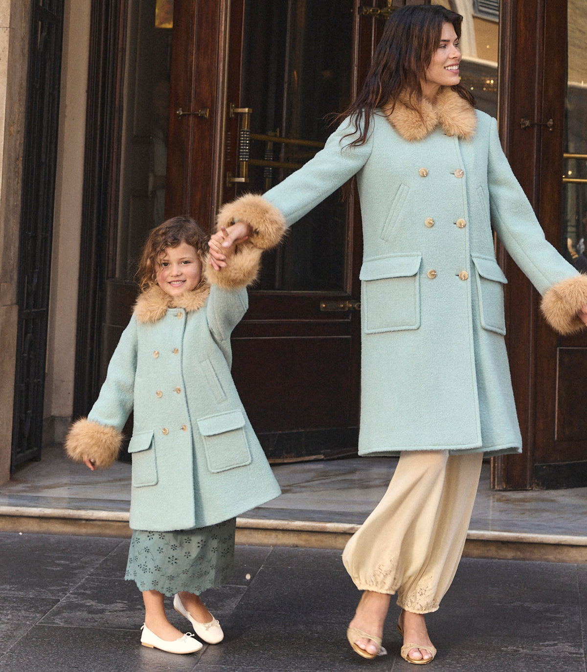 LITTLE DENEUVE COAT -- BRIGHTON FOG