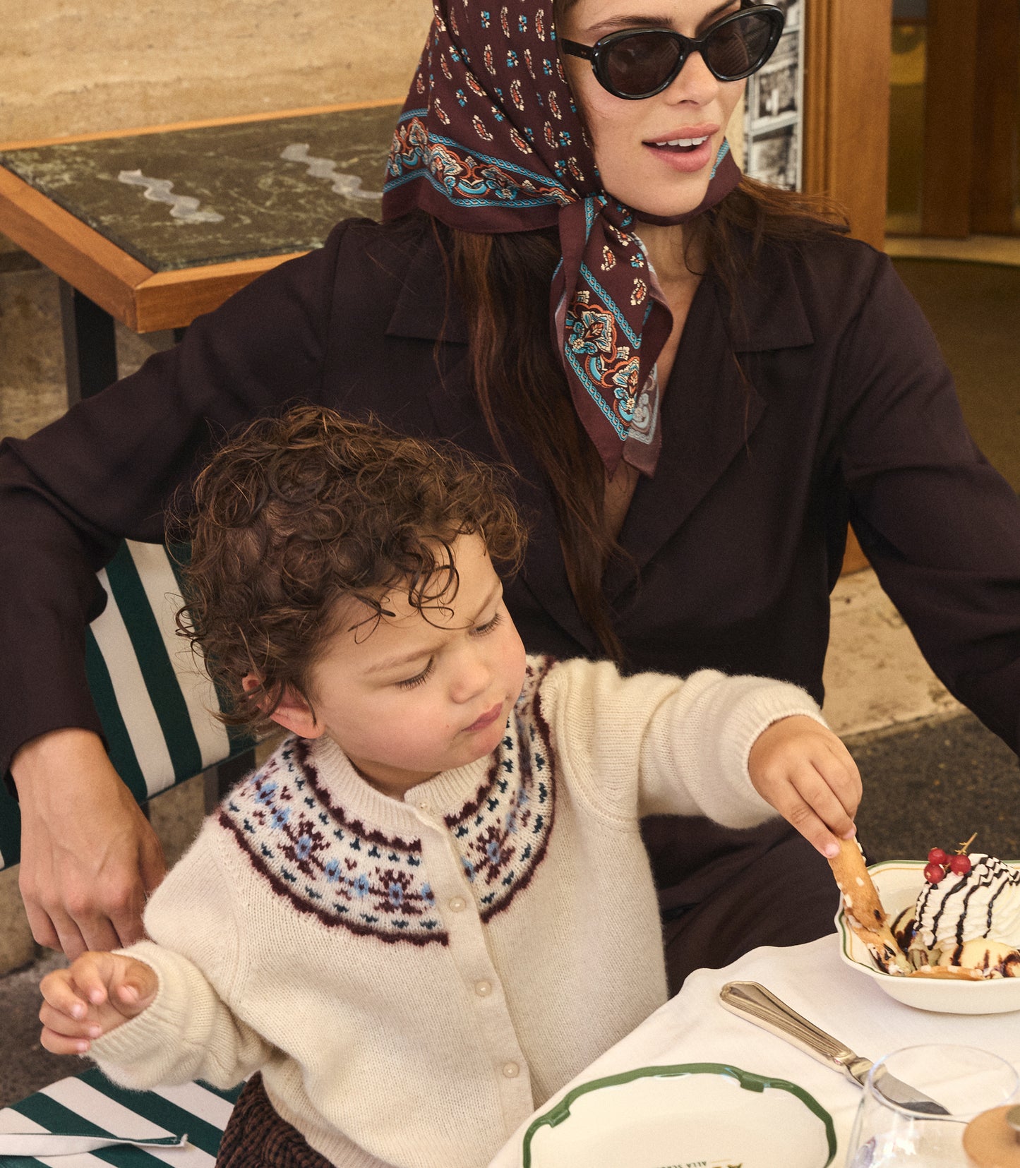LITTLE OLYMPE CASHMERE CARDIGAN -- COTTAGE