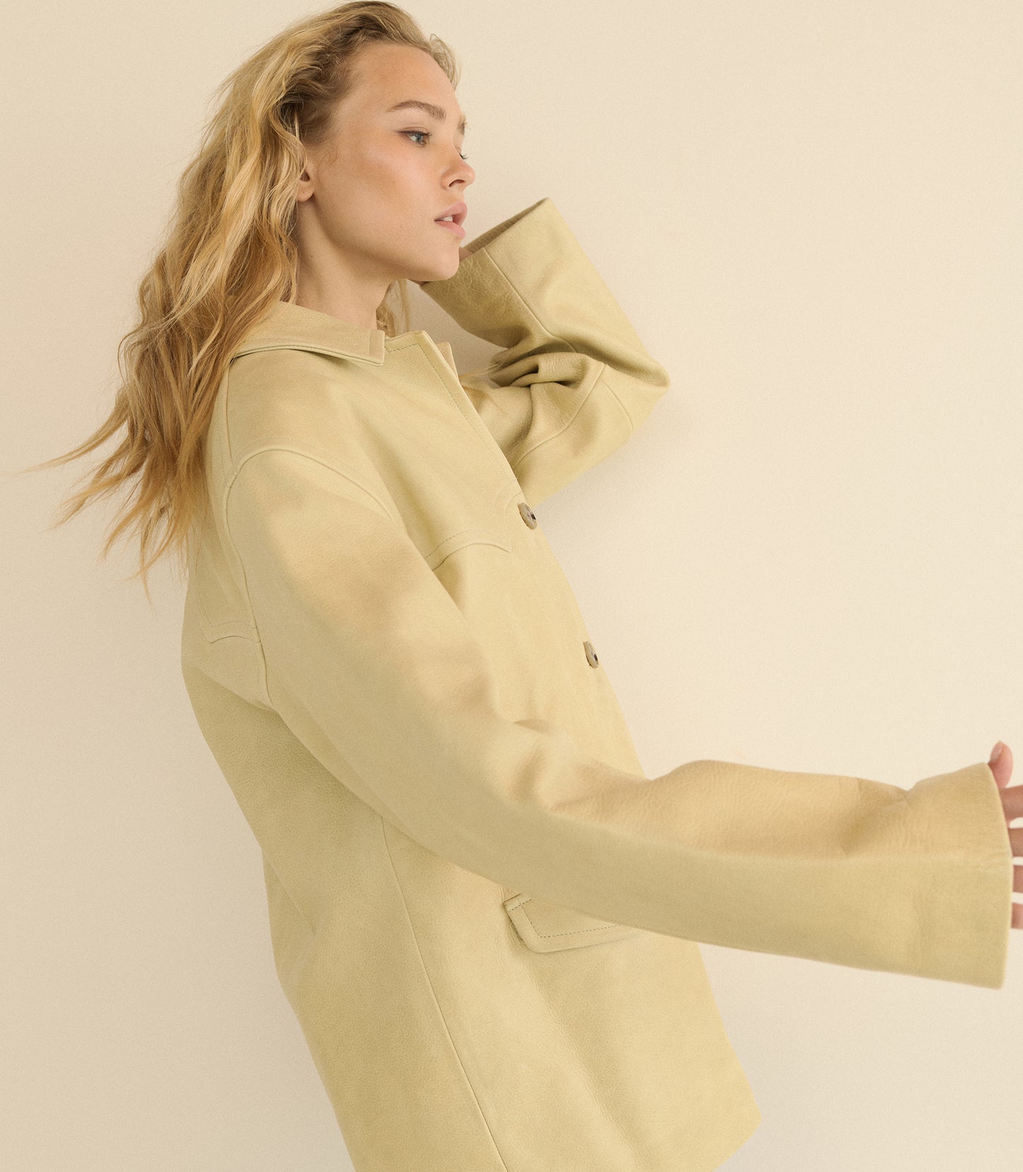 LOCKHART LEATHER JACKET -- LIMEWASH