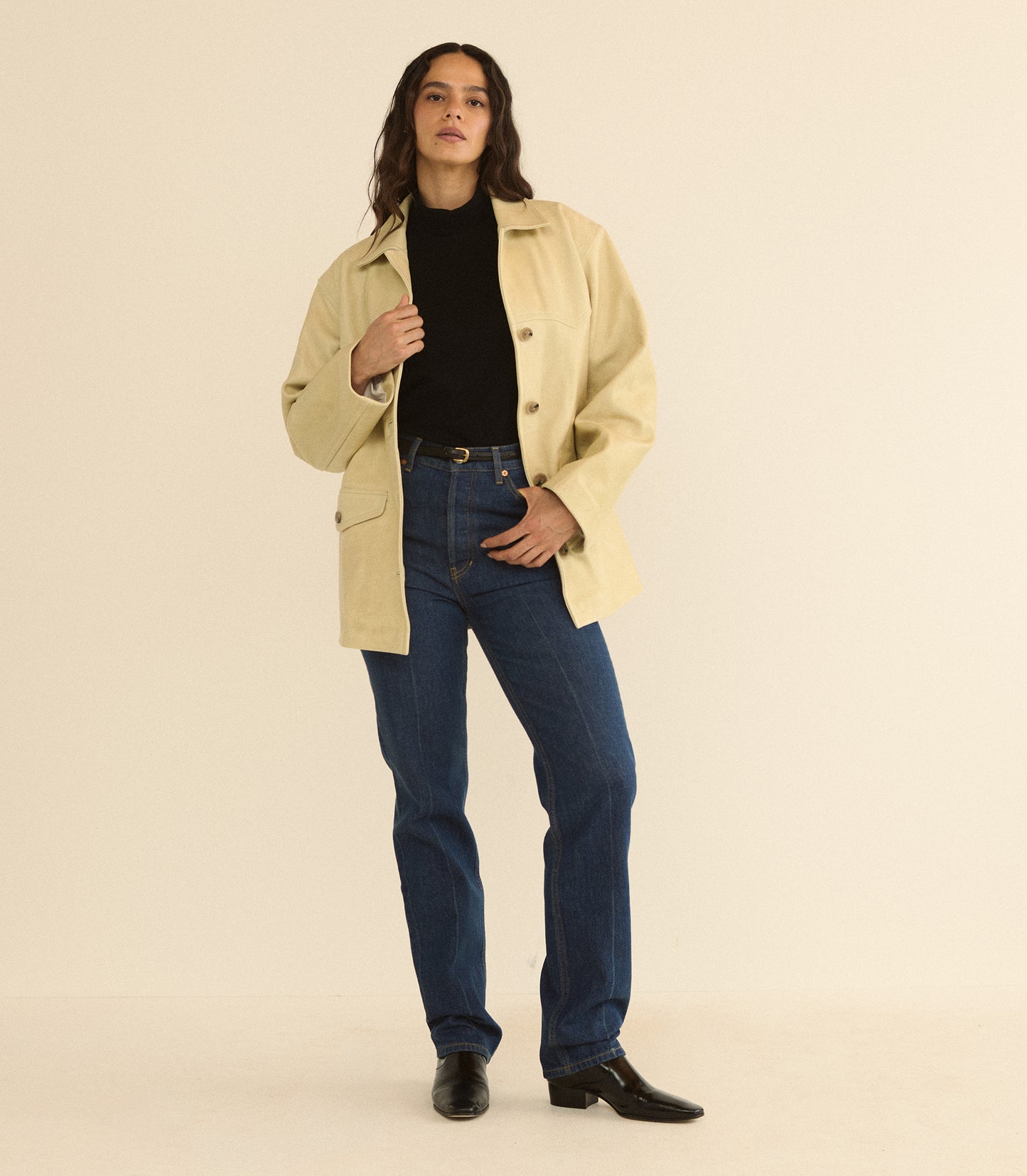 LOCKHART LEATHER JACKET -- LIMEWASH