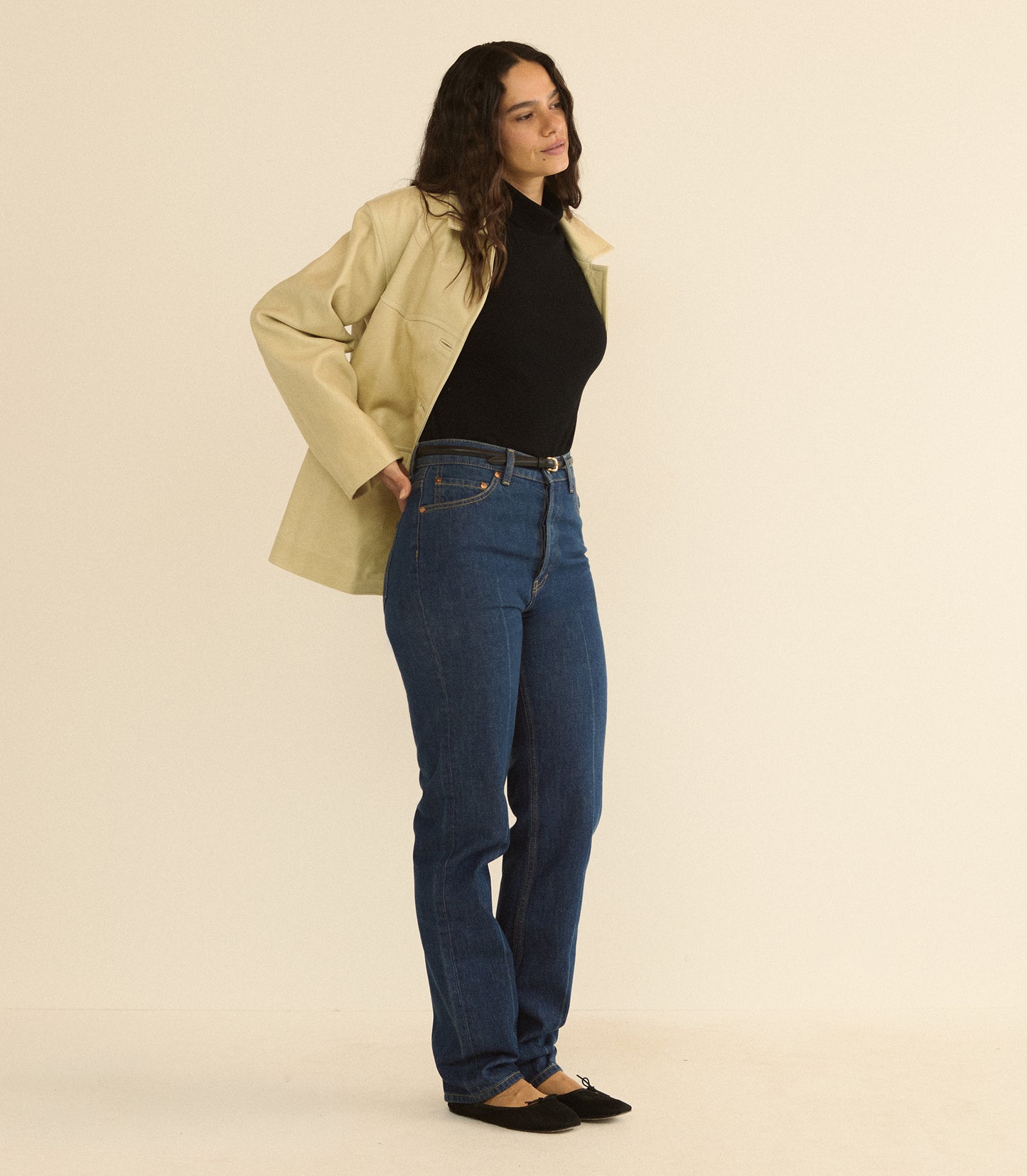 LOCKHART LEATHER JACKET -- LIMEWASH
