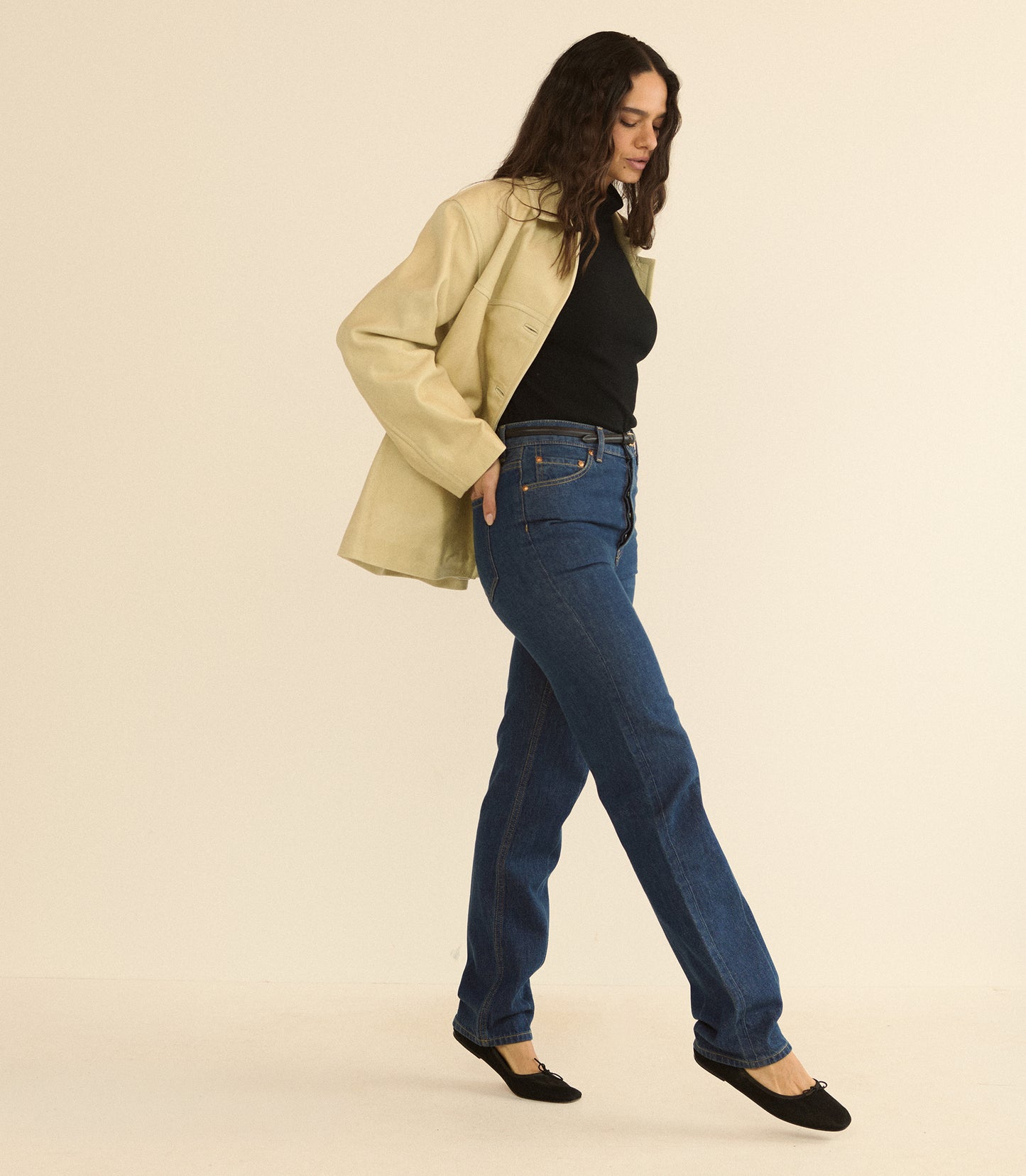 LOCKHART LEATHER JACKET -- LIMEWASH