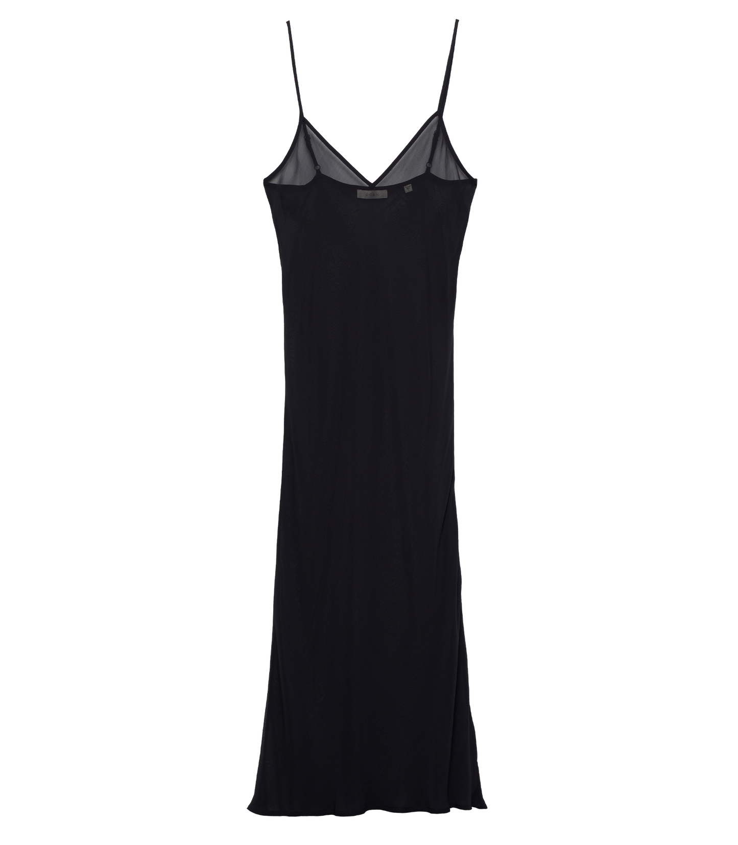 LONG DEEP V-NECK SLIP -- BLACK