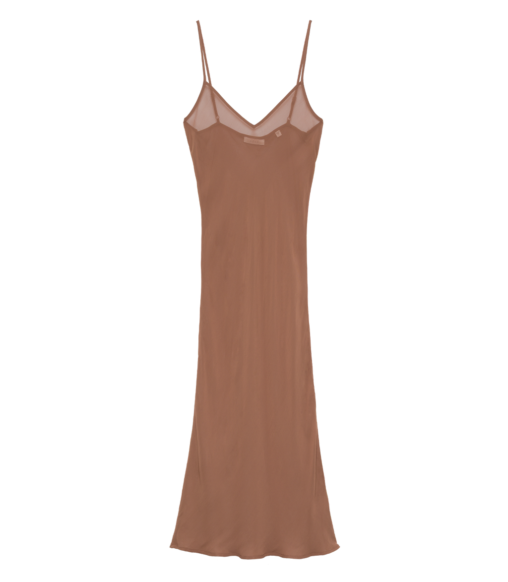 Long Deep V-Neck Slip - Carob | DEN Carob / M Long Deep V-Neck Slip - Carob | DEN Carob / M