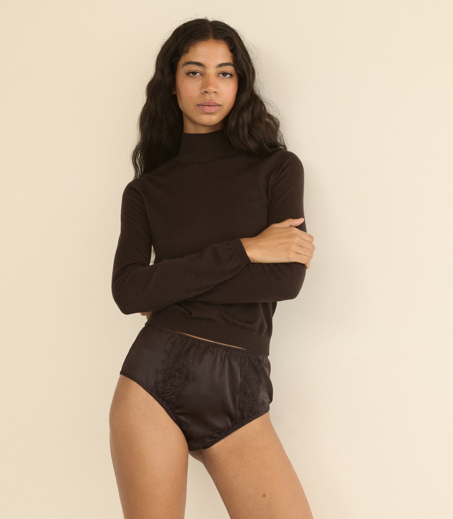 LONI LACE SKIRT SET -- EQUESTRIAN BROWN
