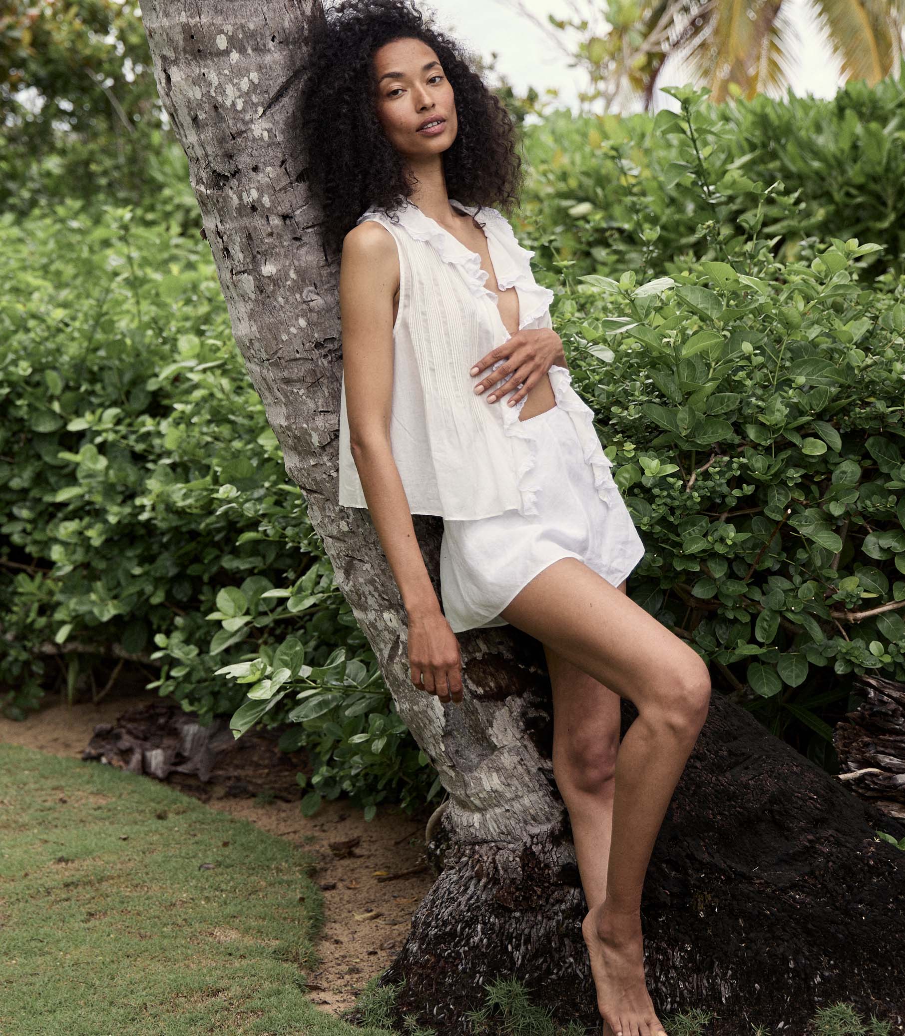 HMD -- LOREN LINEN SHORT -- SALT view 5
