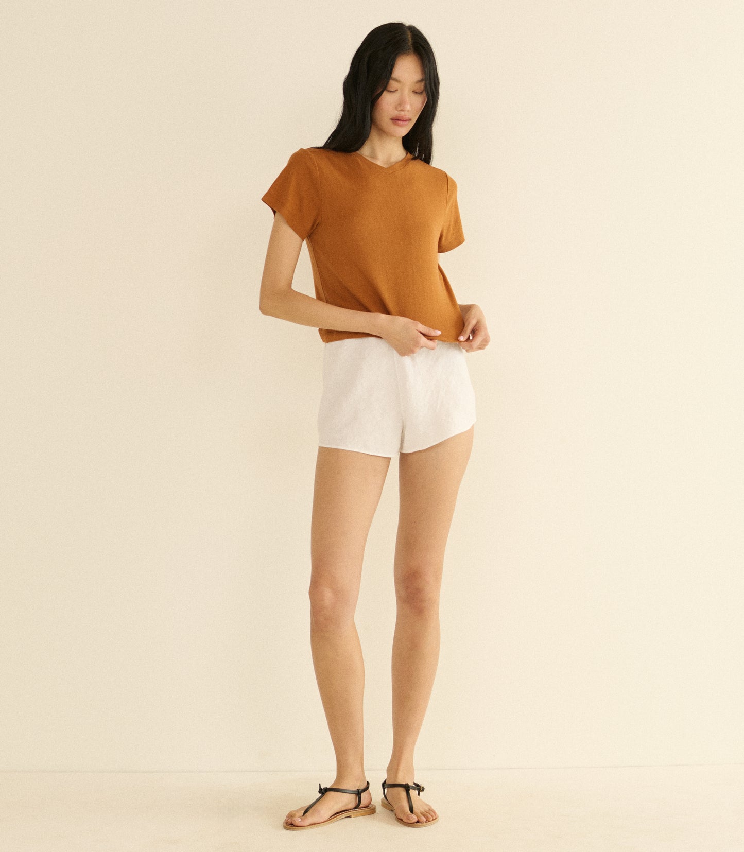 LOREN LINEN SHORT -- SALT