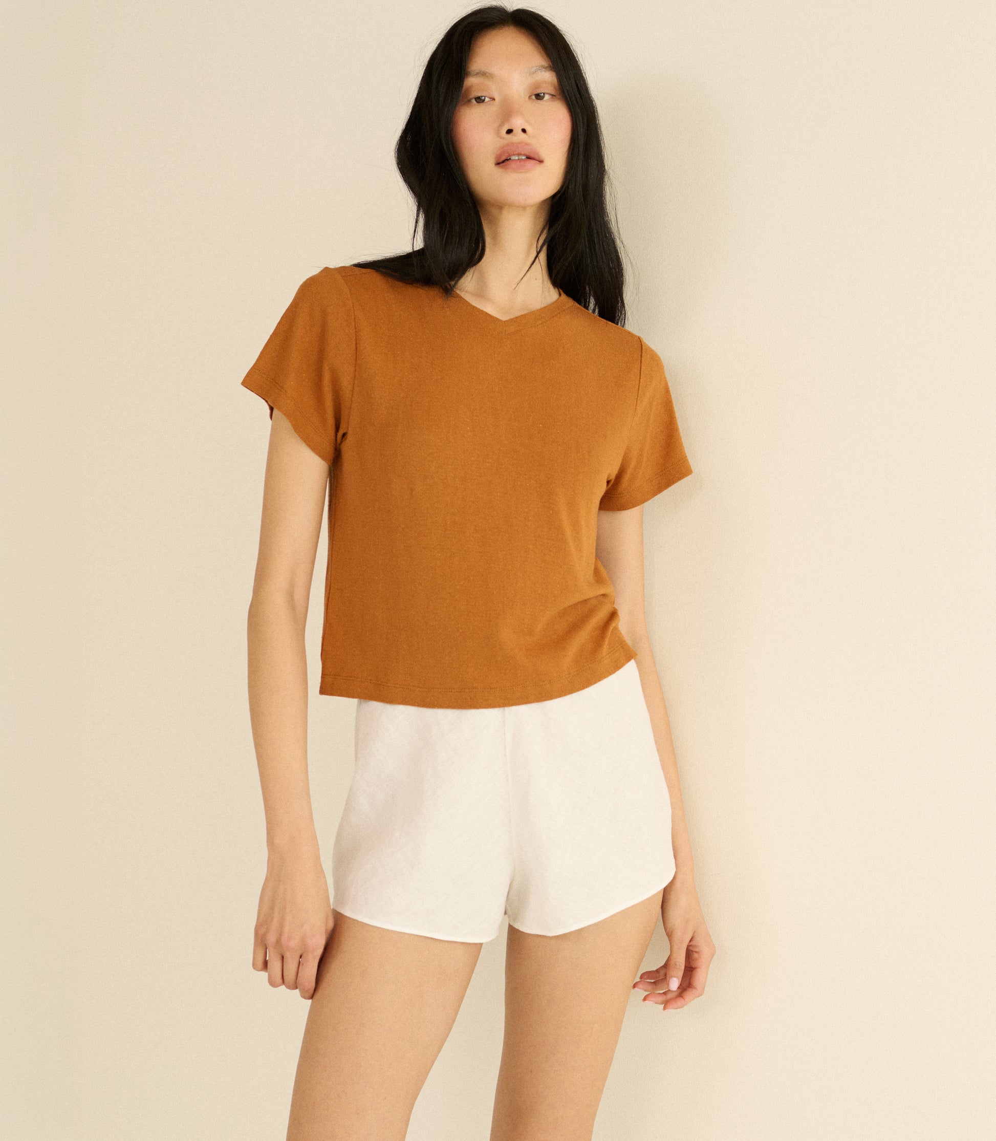 LOREN LINEN SHORT -- SALT view 6
