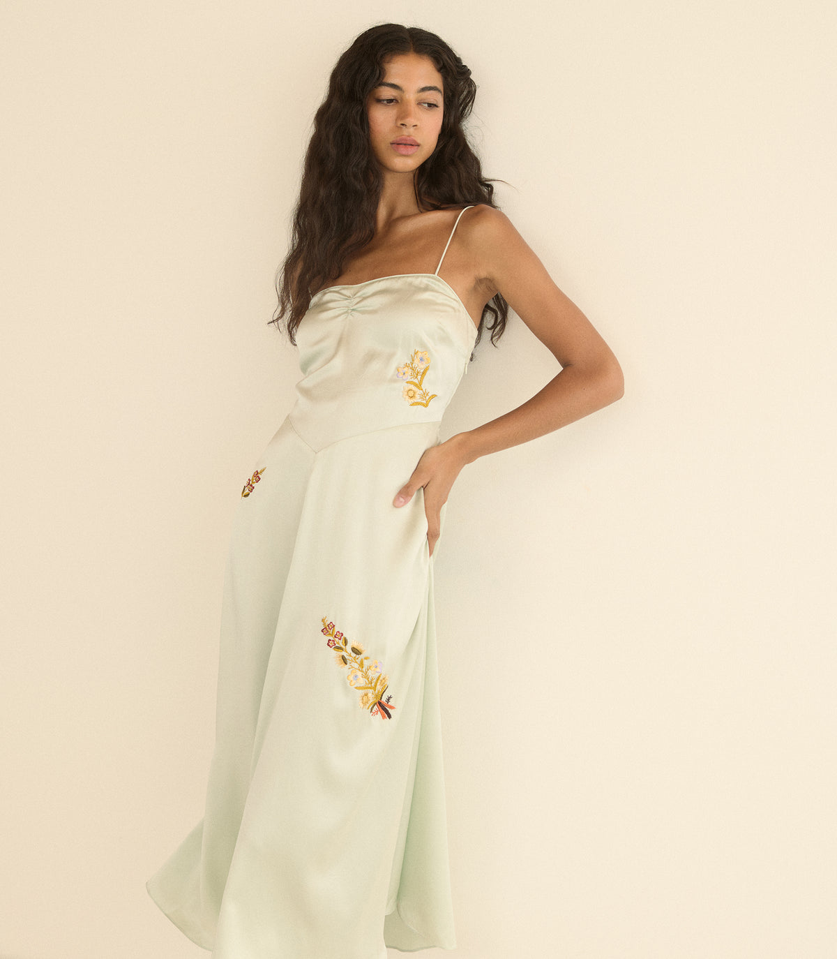 LORRAINE DRESS -- EUCALYPTUS view 7
