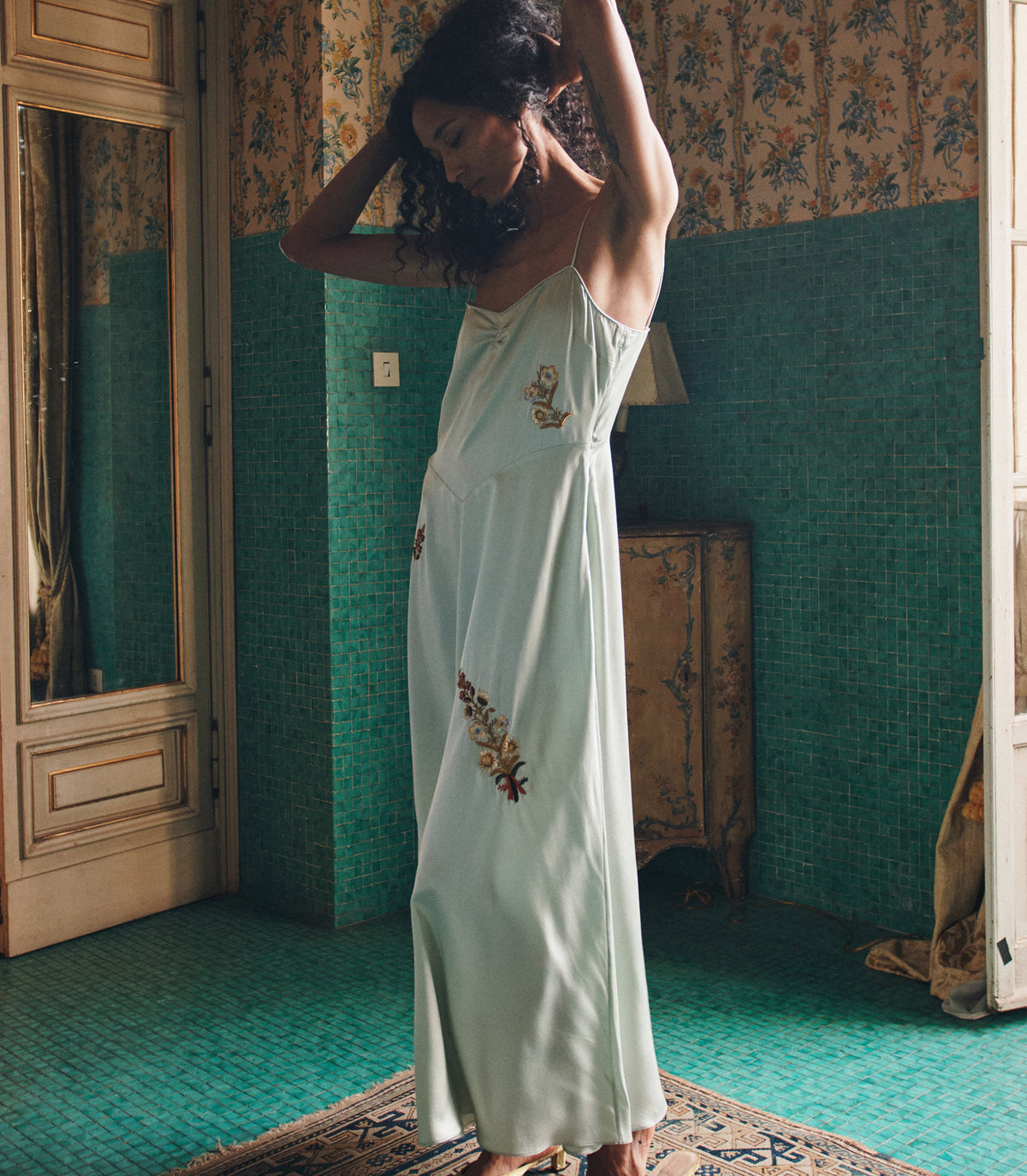 LORRAINE DRESS -- EUCALYPTUS
