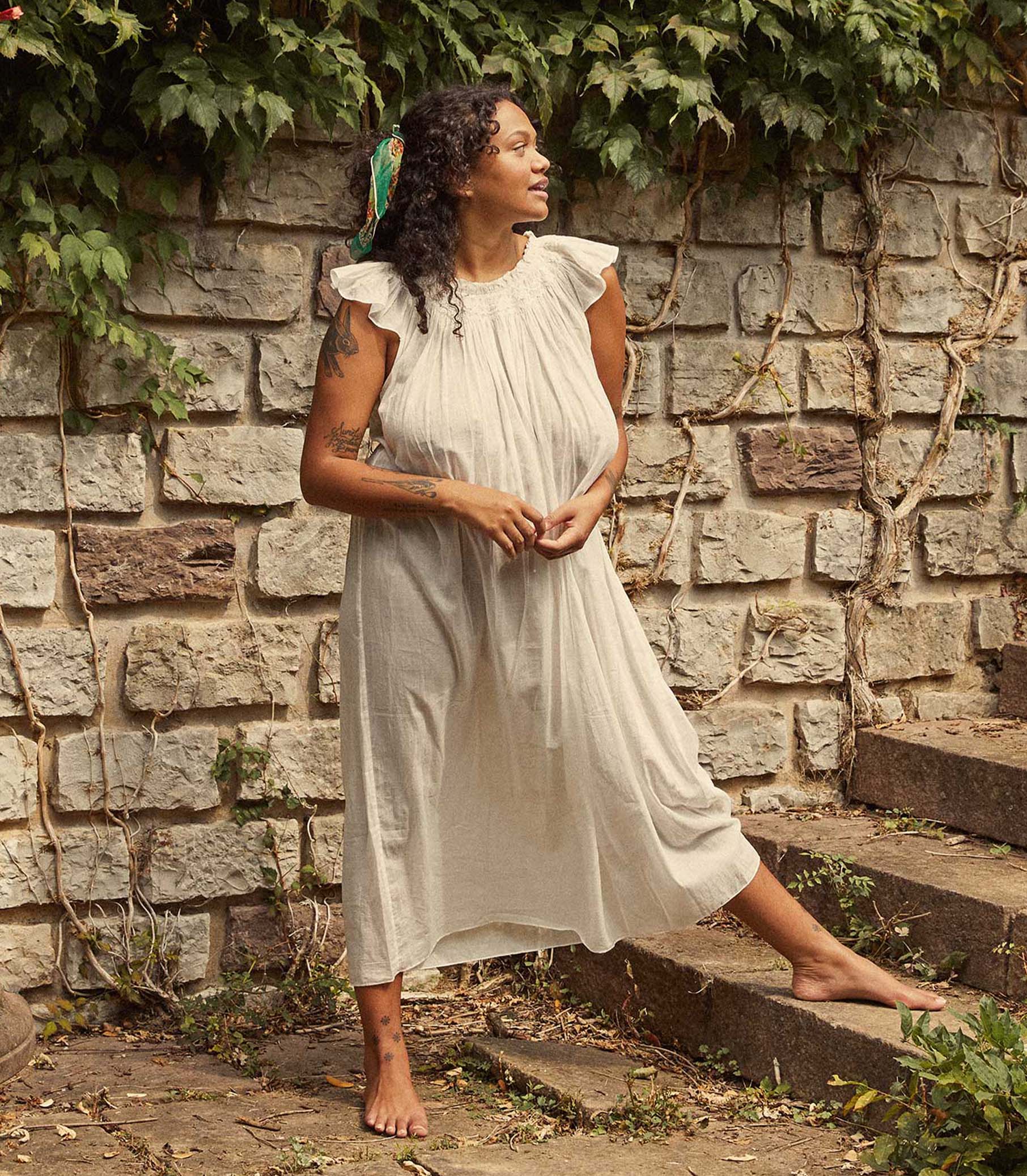 LOVISA NIGHTGOWN -- SALT view 3