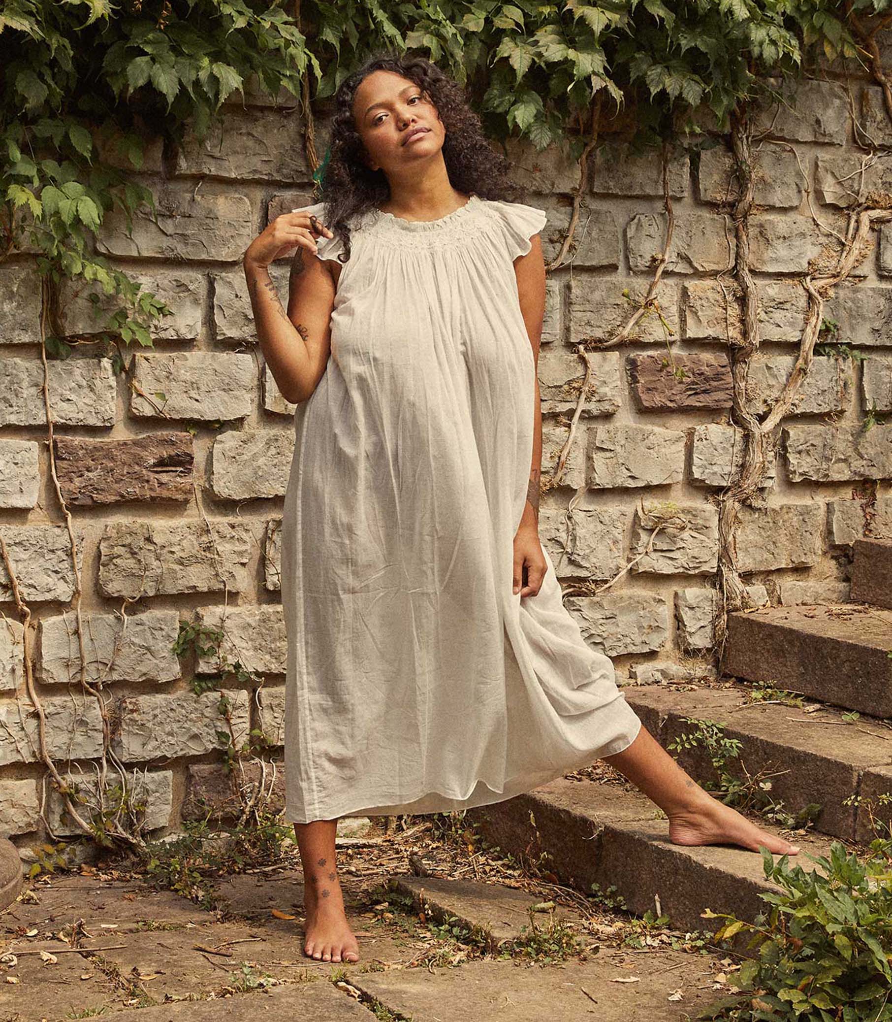 LOVISA NIGHTGOWN -- SALT view 4