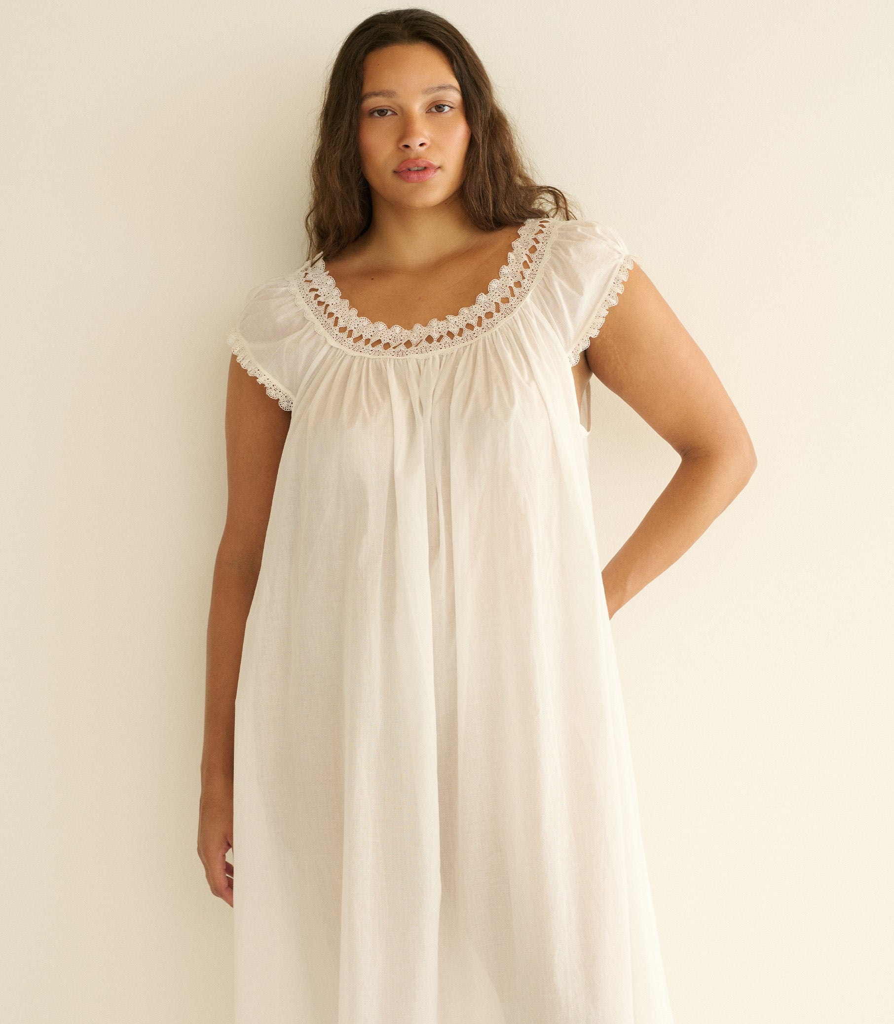 Lucilia Nightgown - Salt | DEN Salt / XL Lucilia Nightgown - Salt | DEN Salt / XL