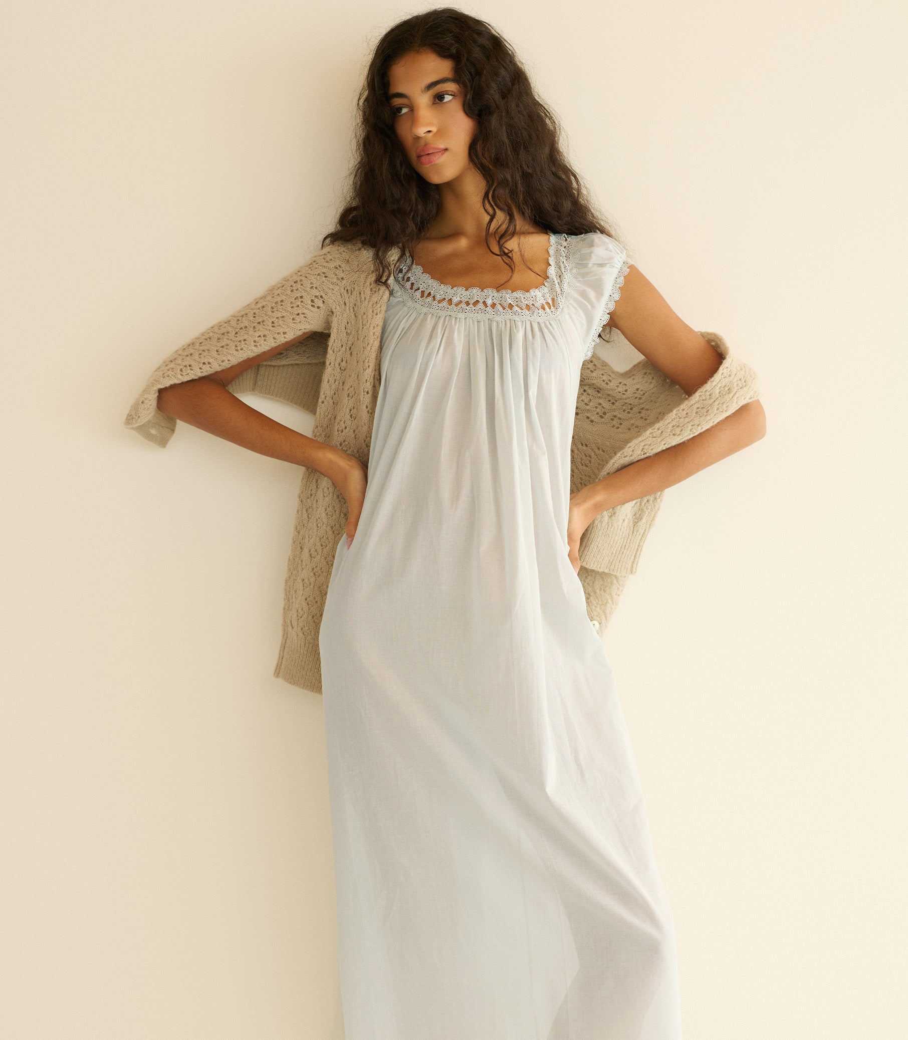 LUCILIA NIGHTGOWN -- RAIN DROP view 4