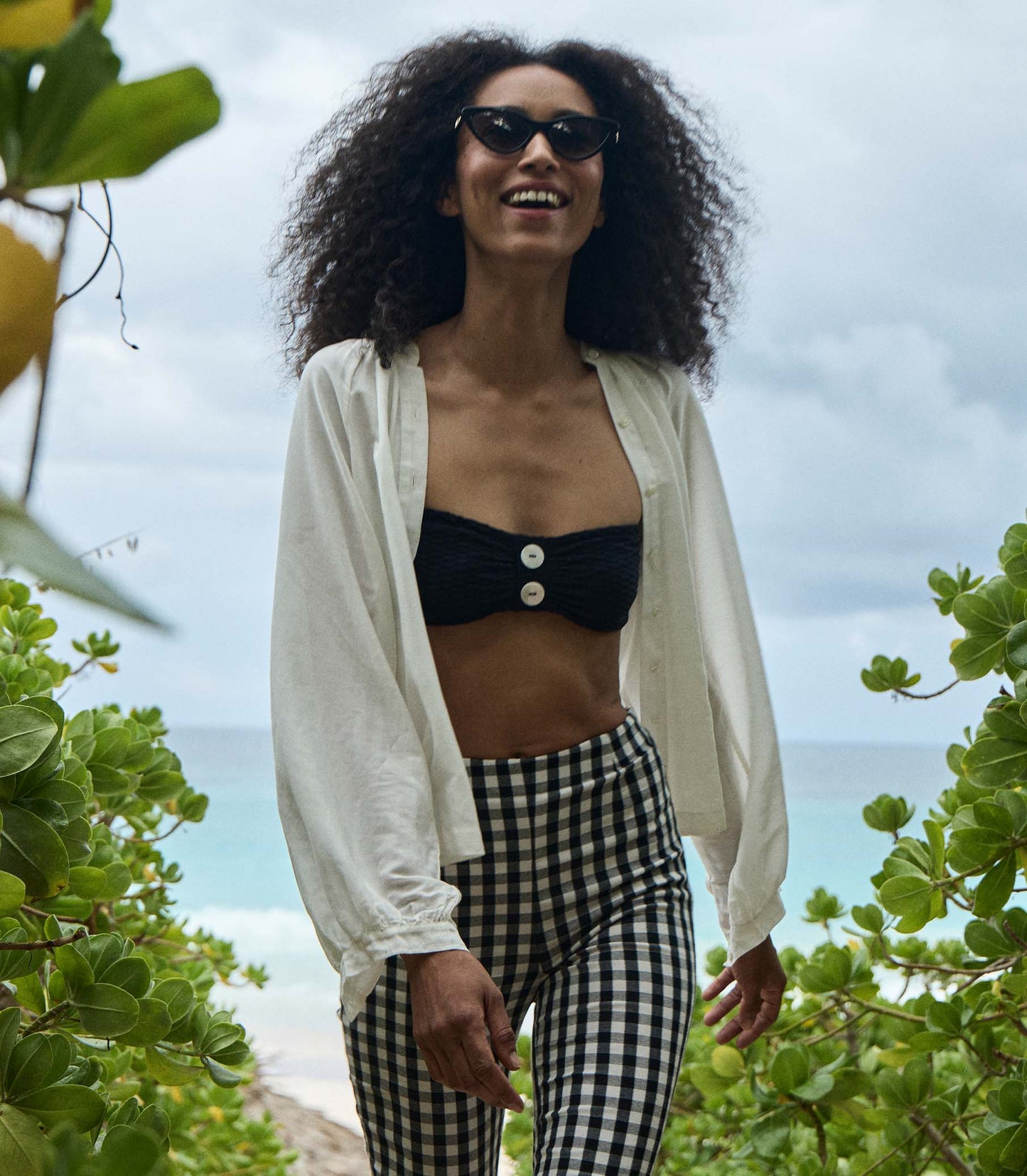HMD -- LULA CROP PANT -- NOIR MARJORIE GINGHAM