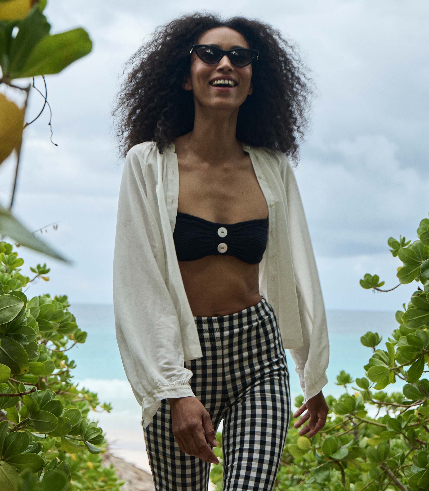 HMD -- LULA CROP PANT -- NOIR MARJORIE GINGHAM view 2
