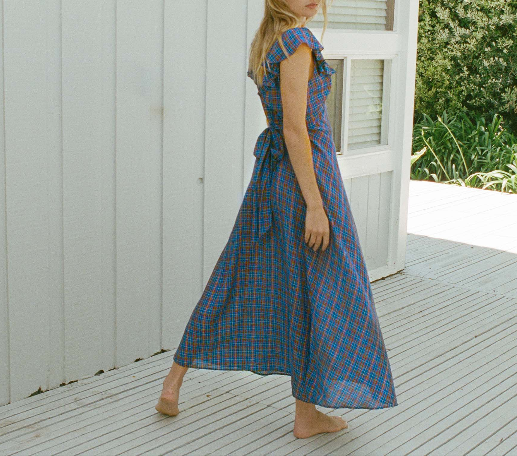 HMD -- LULANI DRESS -- AZURE FRENCH PLAID view 3

