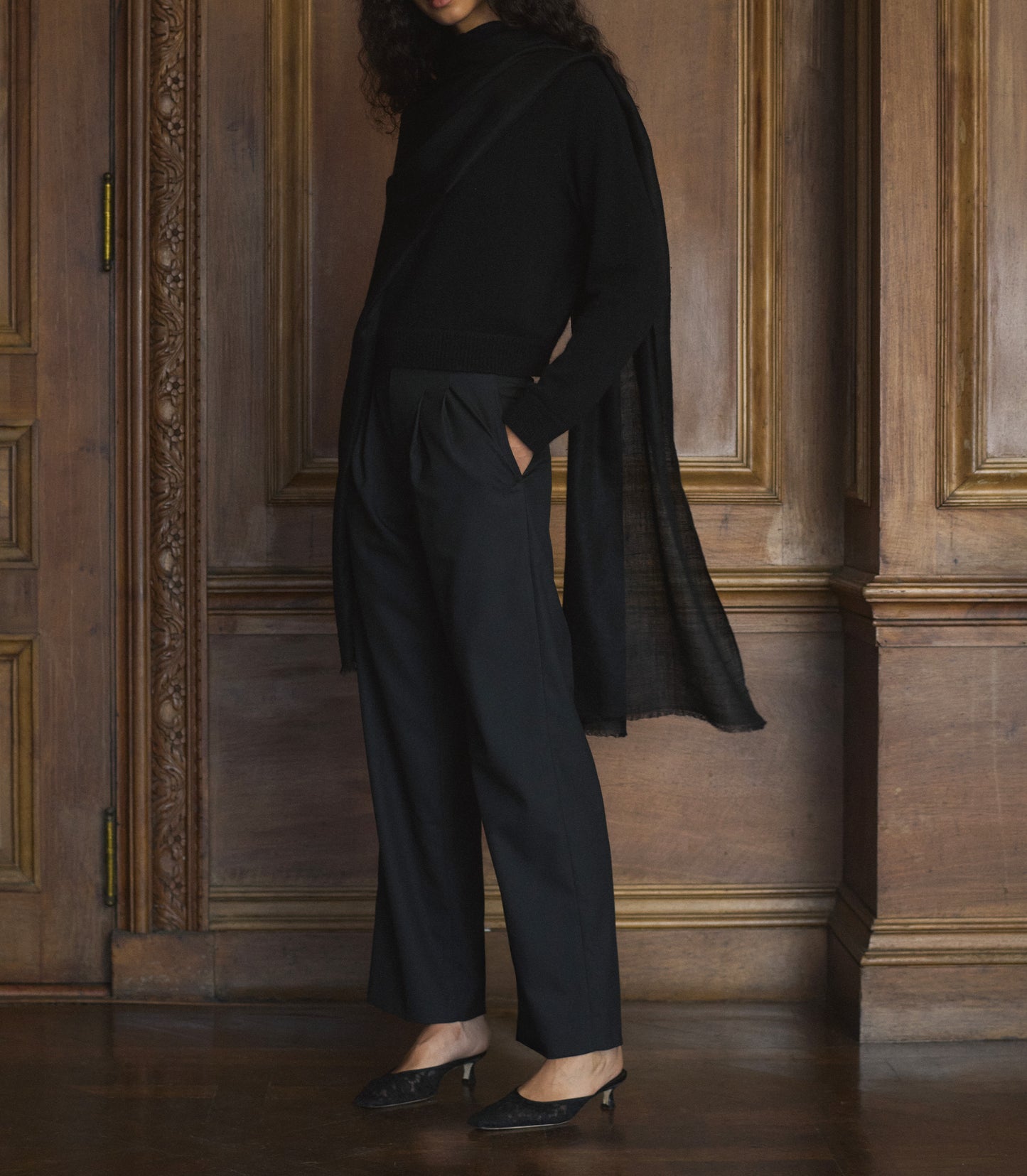 LUMA HEEL -- BLACK LACE